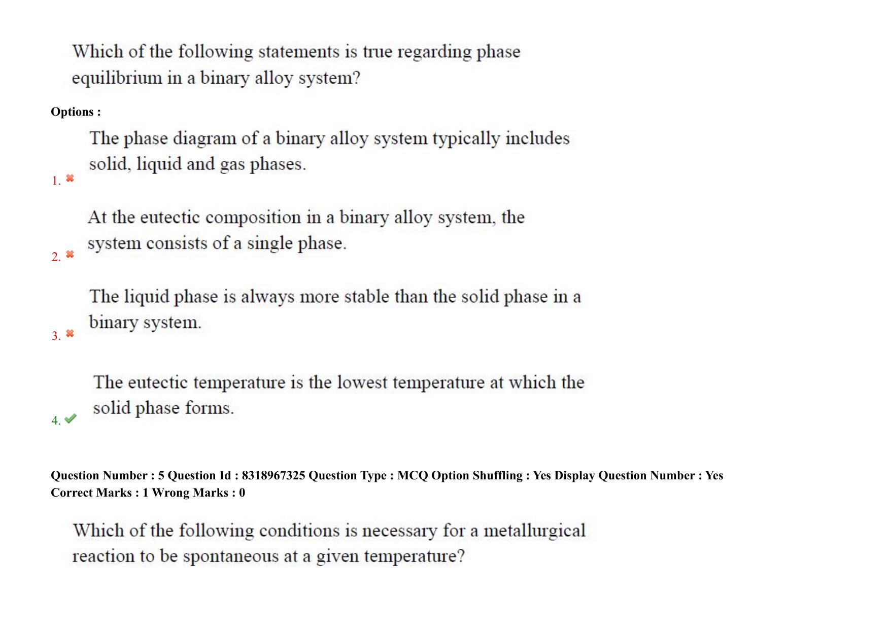 AP PGCET 2025 Metallurgy Paper with Answer Key - Page 5