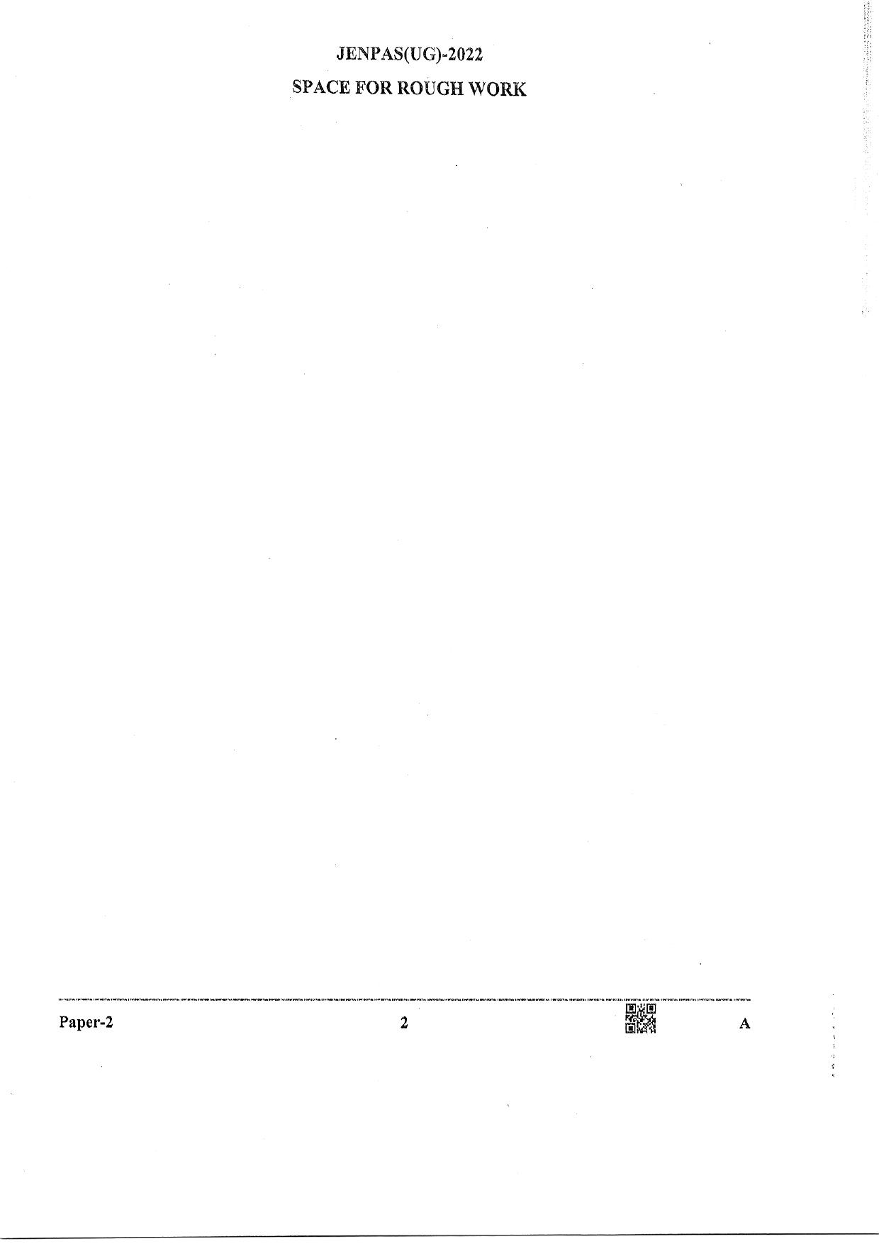 JENPAS (UG) 2022 Paper II (For BHA Only) Question Paper - Page 2