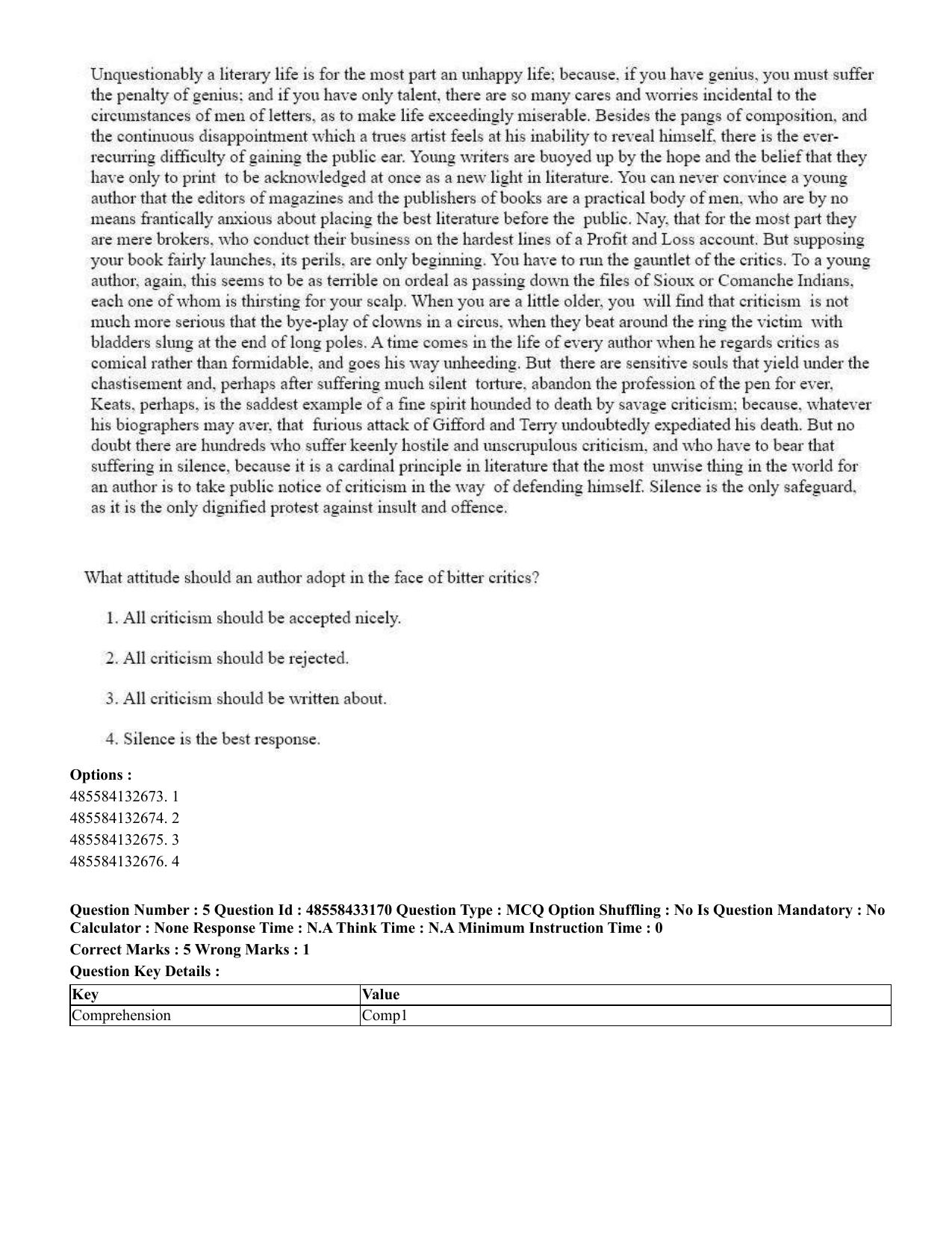 CUET 2023 English Gujarati Shift 1 Question Papers - 18 June 2023 - Page 5