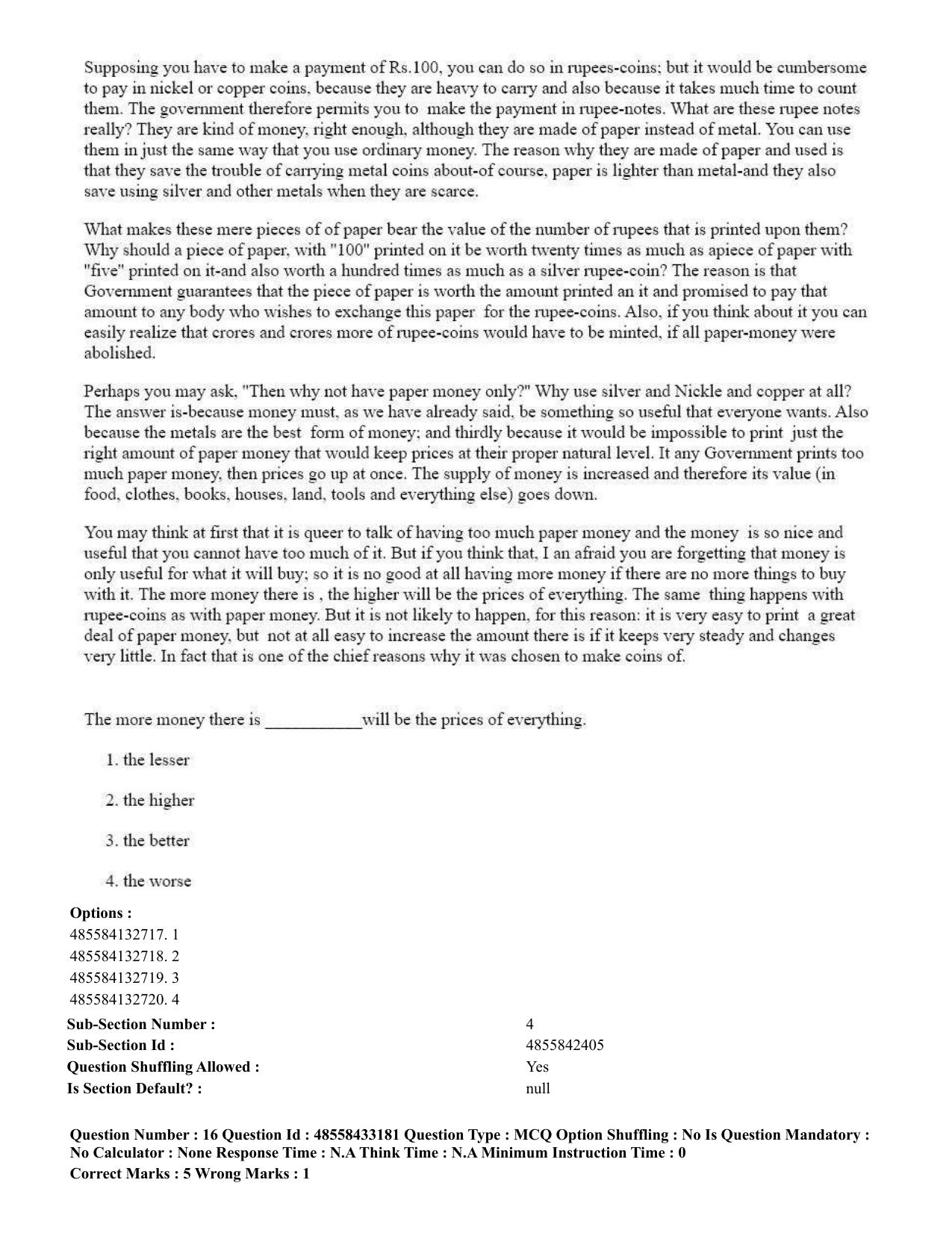 CUET 2023 English Gujarati Shift 1 Question Papers - 18 June 2023 - Page 15