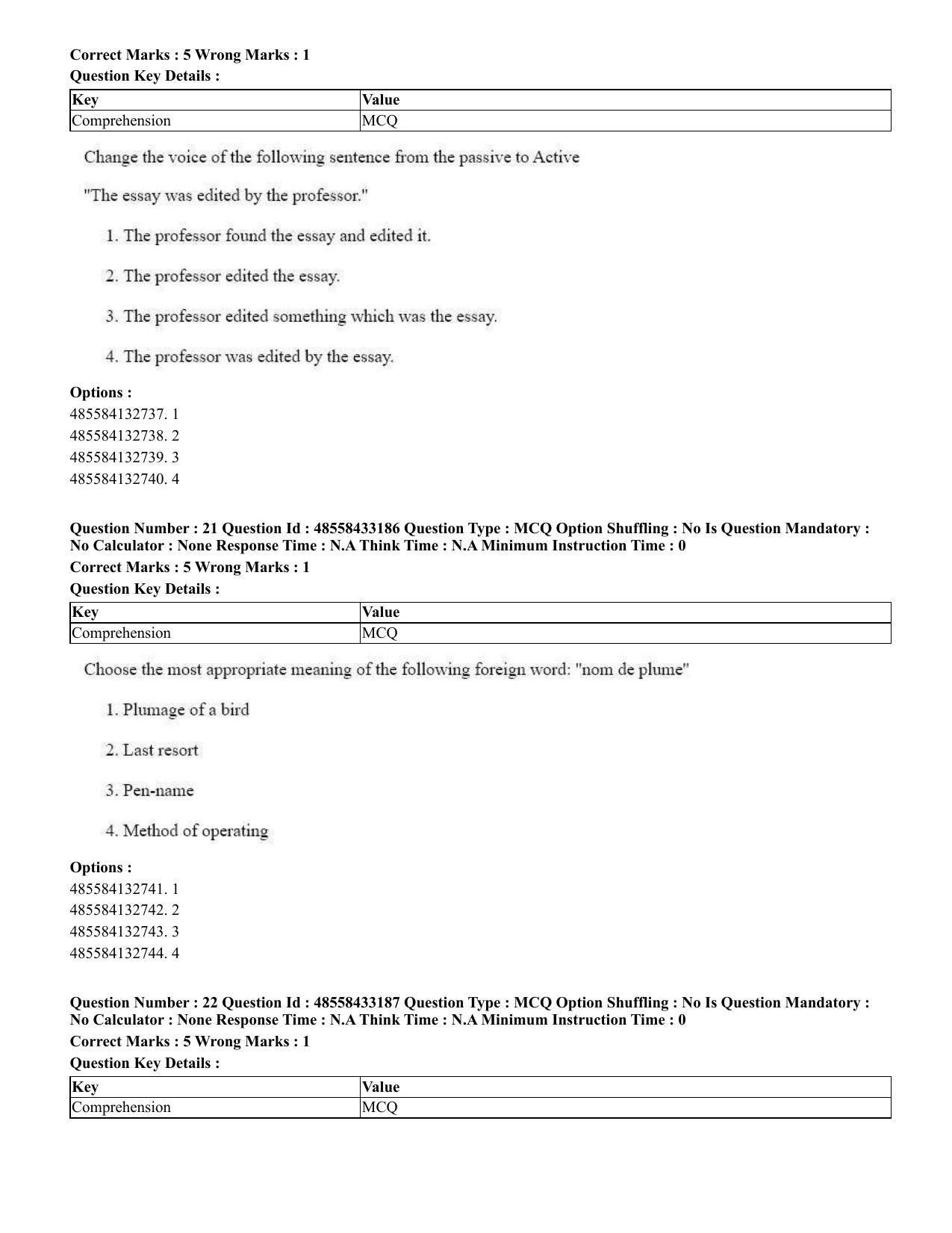 CUET 2023 English Gujarati Shift 1 Question Papers - 18 June 2023 - Page 18