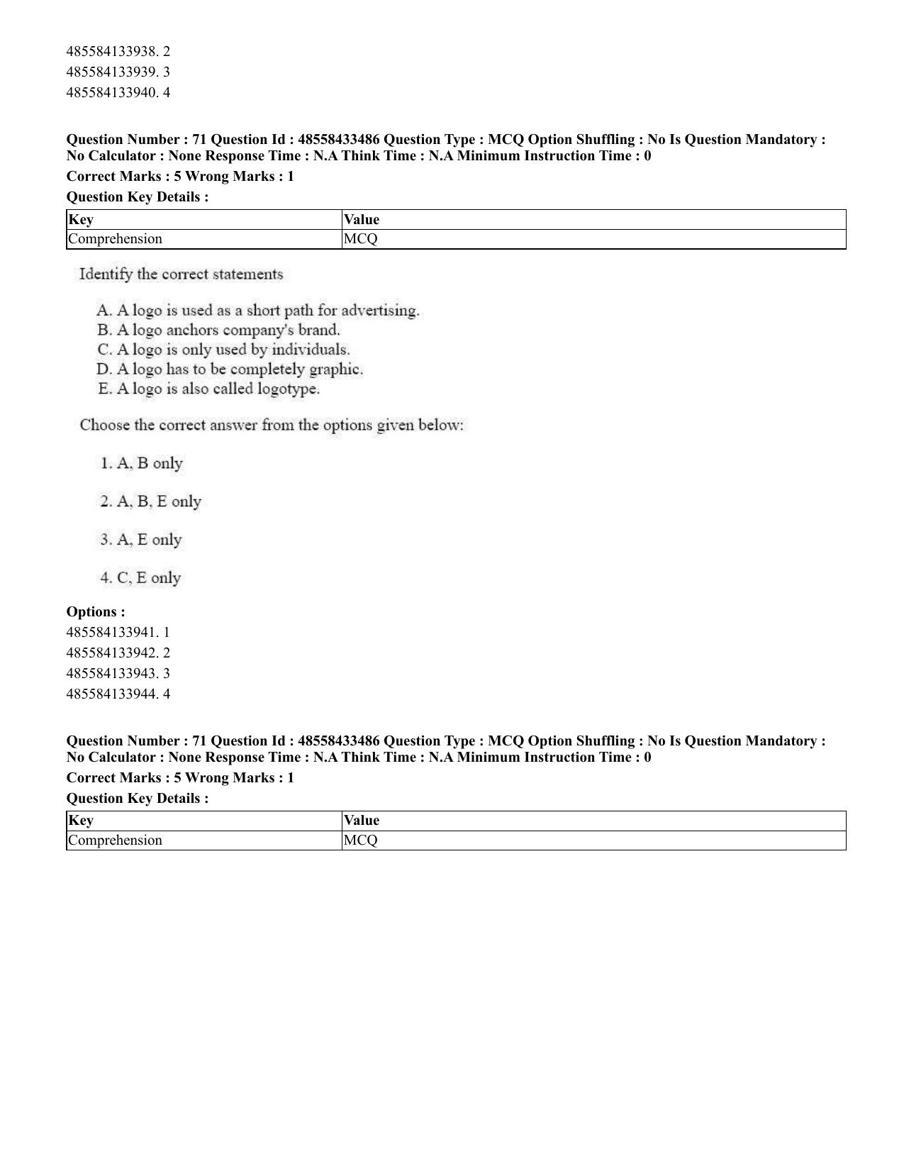 CUET 2023 English Gujarati Shift 1 Question Papers - 18 June 2023 - Page 58