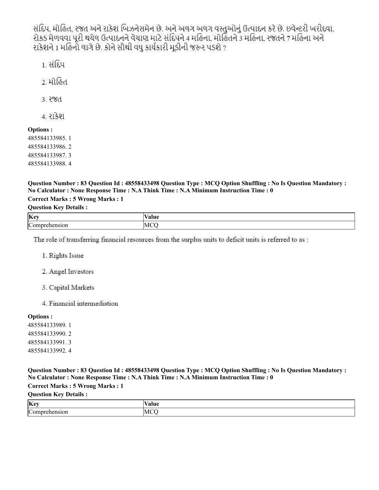 CUET 2023 English Gujarati Shift 1 Question Papers - 18 June 2023 - Page 70