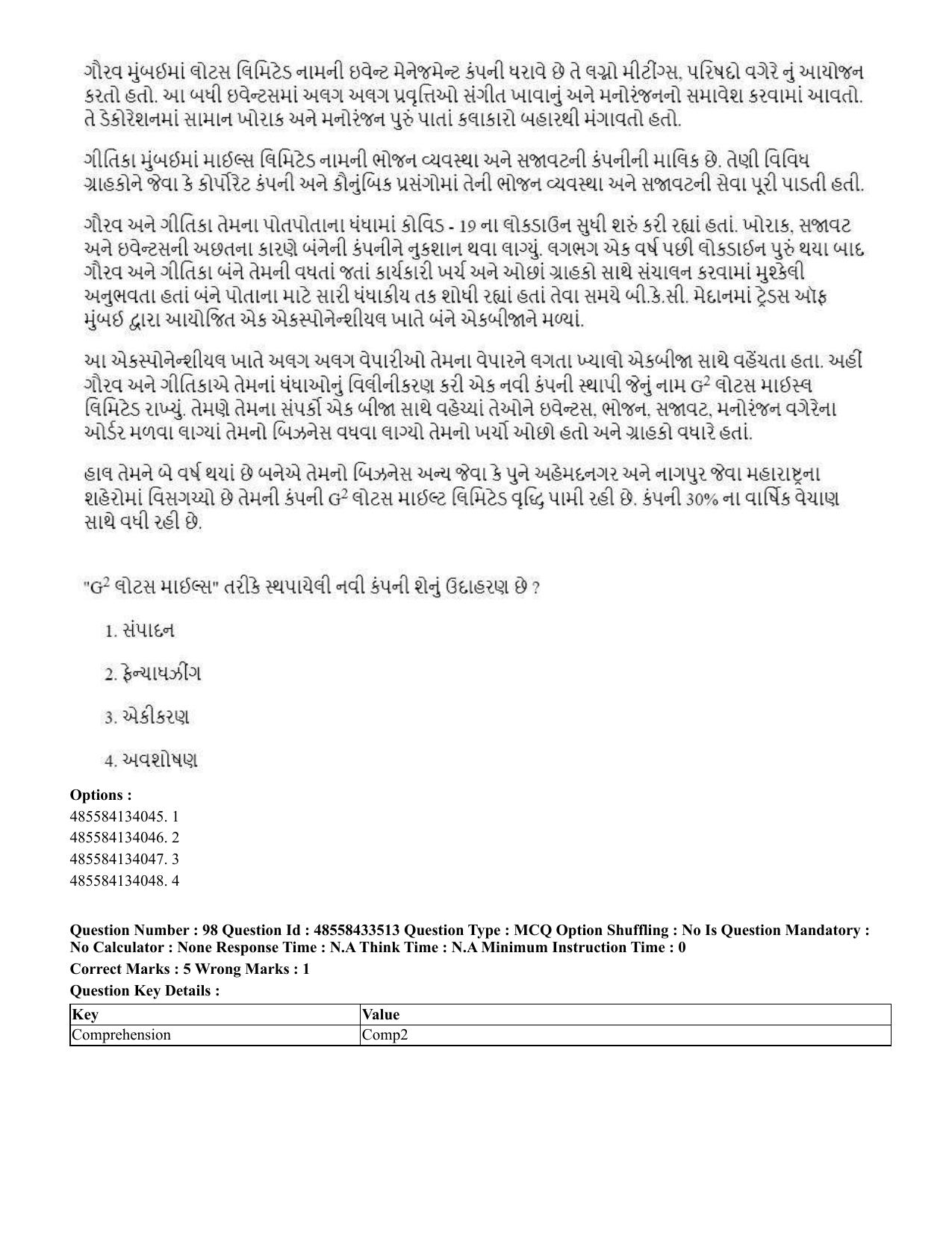 CUET 2023 English Gujarati Shift 1 Question Papers - 18 June 2023 - Page 90