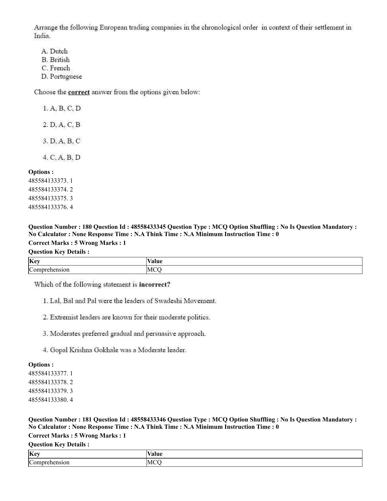 CUET 2023 English Gujarati Shift 1 Question Papers - 18 June 2023 - Page 144