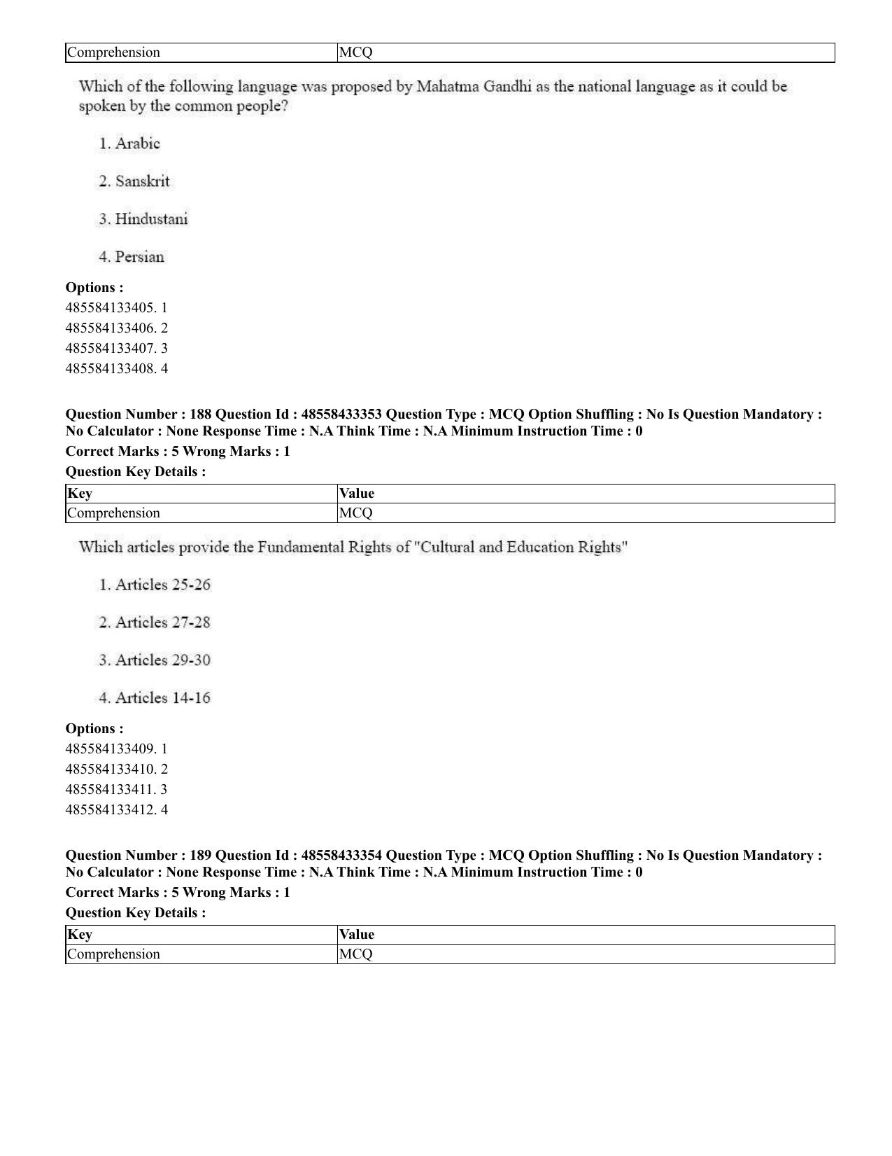 CUET 2023 English Gujarati Shift 1 Question Papers - 18 June 2023 - Page 148