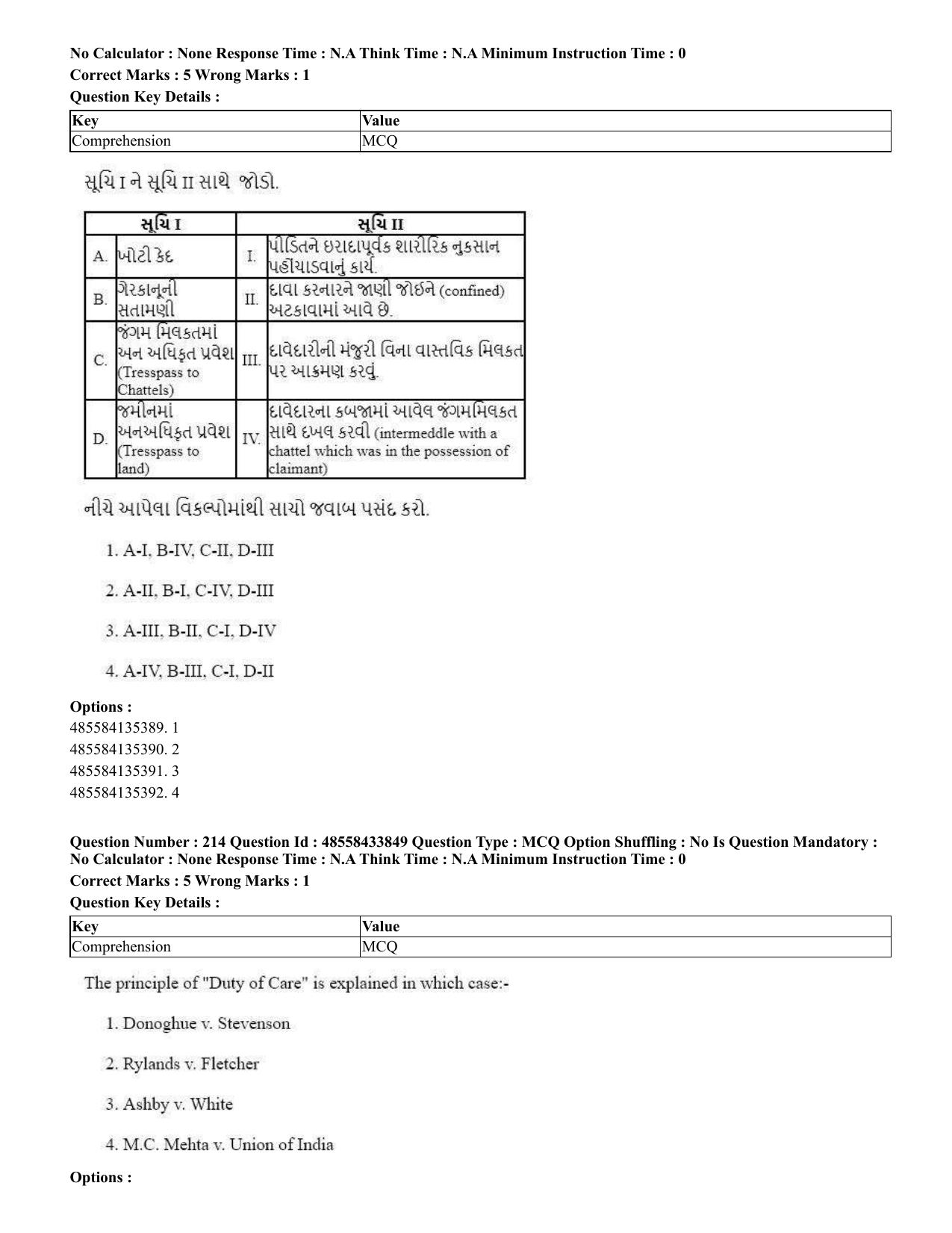 CUET 2023 English Gujarati Shift 1 Question Papers - 18 June 2023 - Page 170