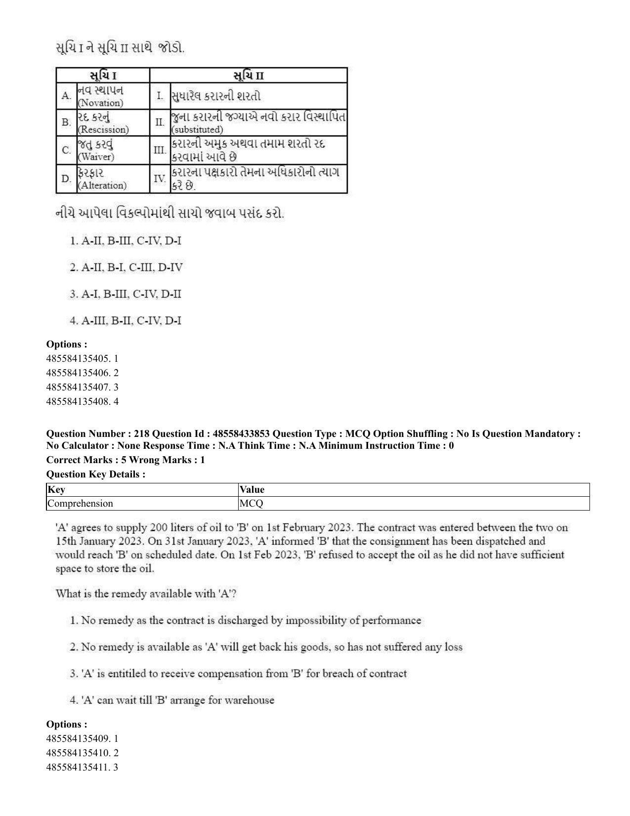 CUET 2023 English Gujarati Shift 1 Question Papers - 18 June 2023 - Page 175
