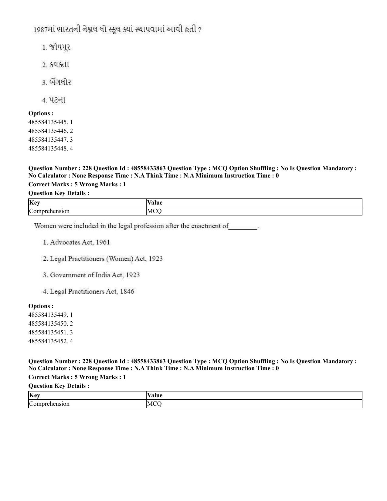 CUET 2023 English Gujarati Shift 1 Question Papers - 18 June 2023 - Page 185