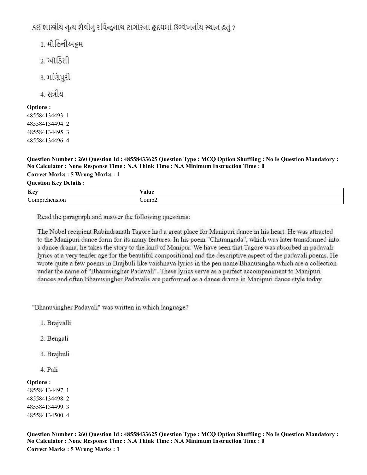 CUET 2023 English Gujarati Shift 1 Question Papers - 18 June 2023 - Page 225