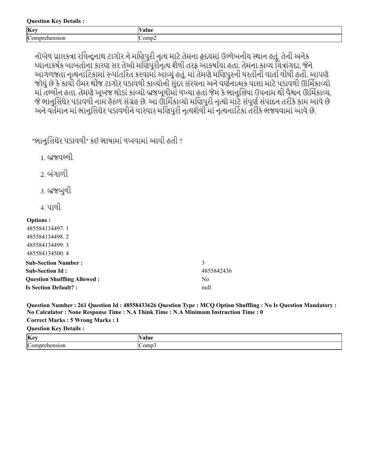 CUET 2023 English Gujarati Shift 1 Question Papers - 18 June 2023 - Page 226