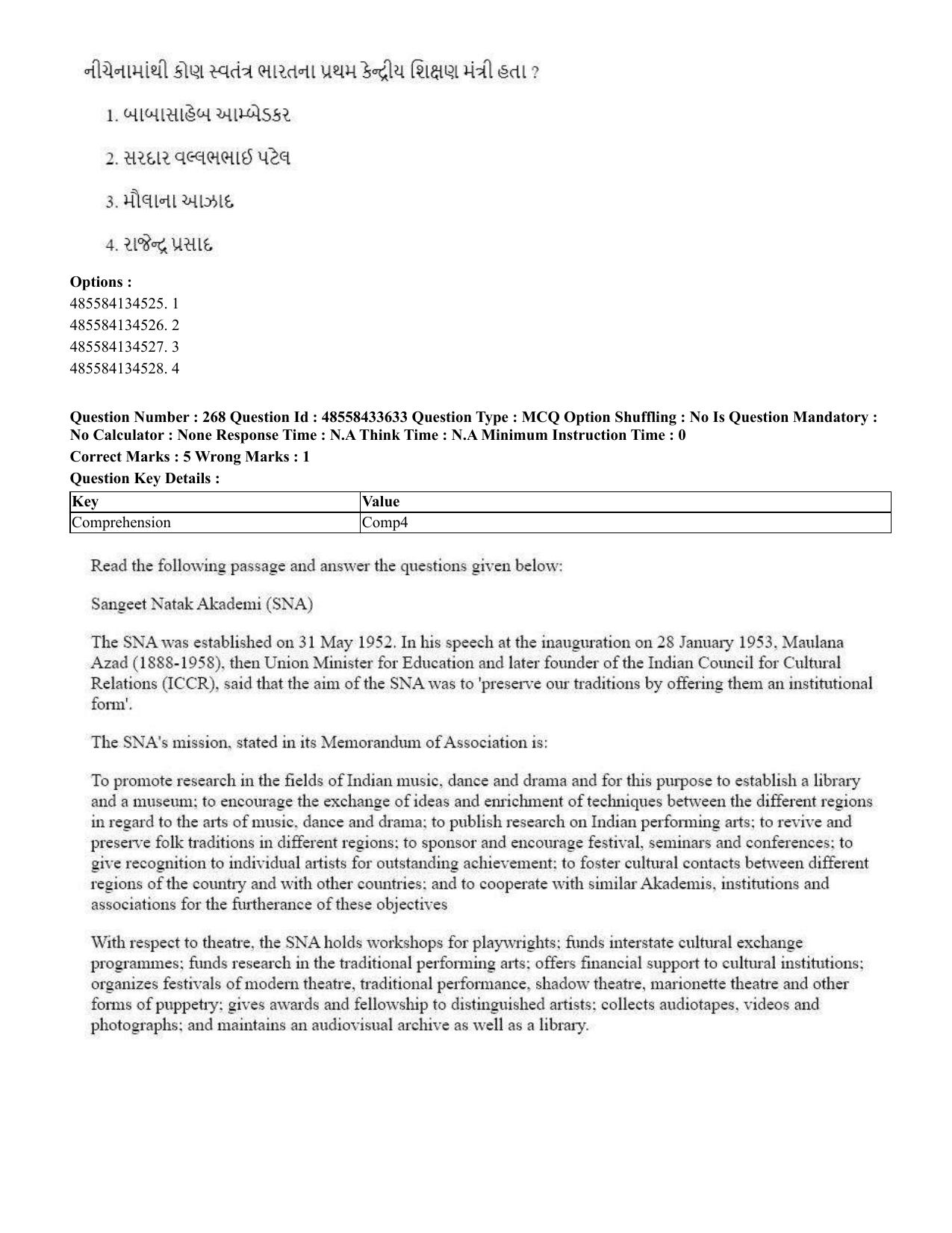 CUET 2023 English Gujarati Shift 1 Question Papers - 18 June 2023 - Page 238