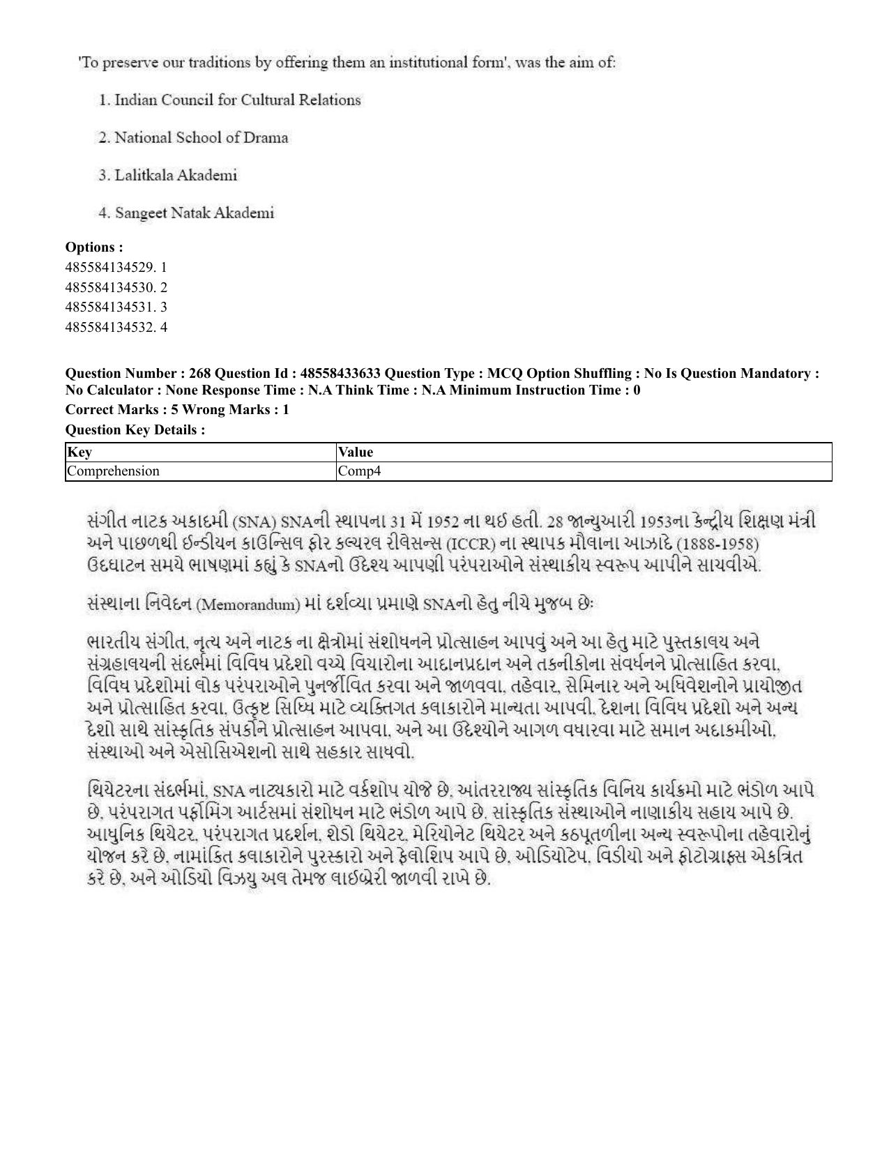 CUET 2023 English Gujarati Shift 1 Question Papers - 18 June 2023 - Page 239