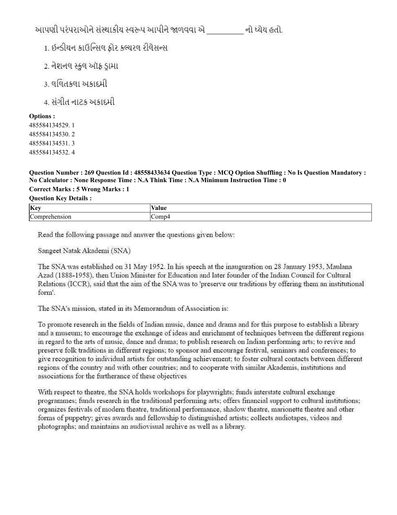 CUET 2023 English Gujarati Shift 1 Question Papers - 18 June 2023 - Page 240