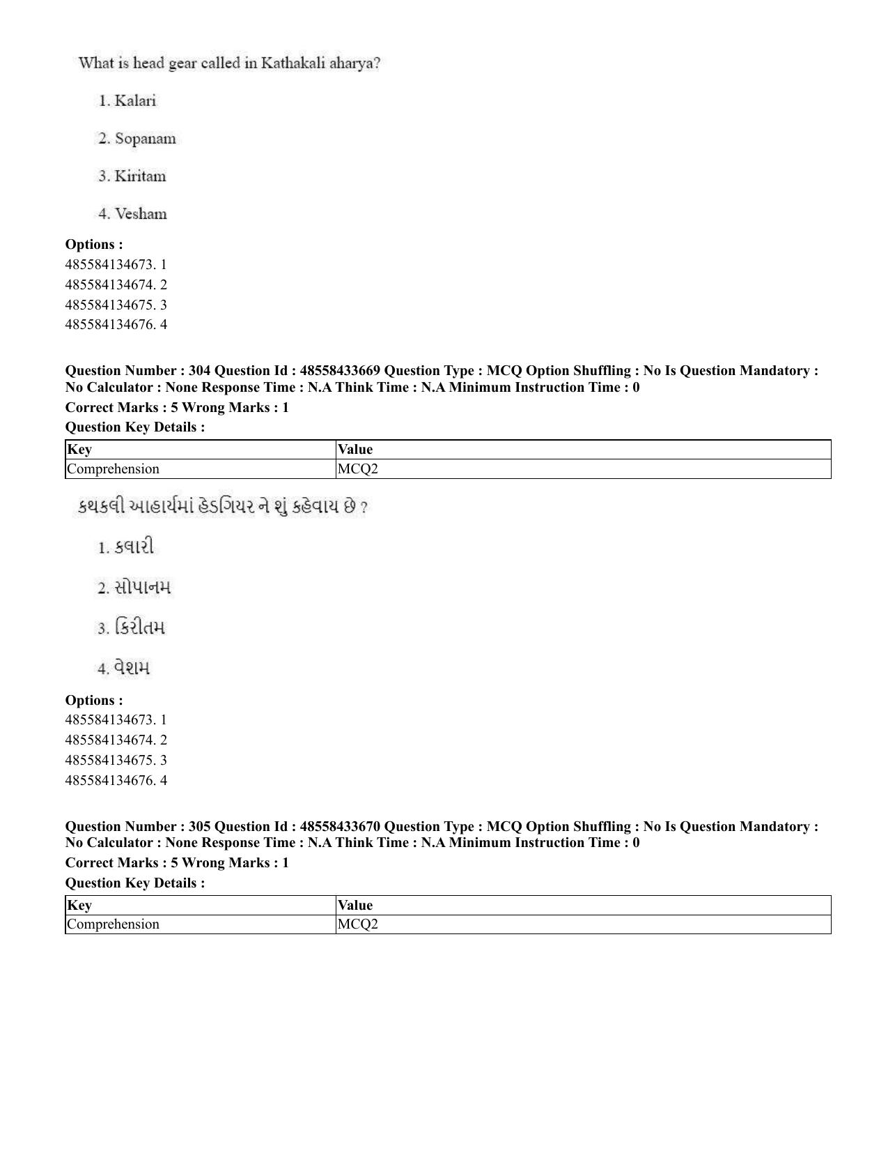 CUET 2023 English Gujarati Shift 1 Question Papers - 18 June 2023 - Page 280