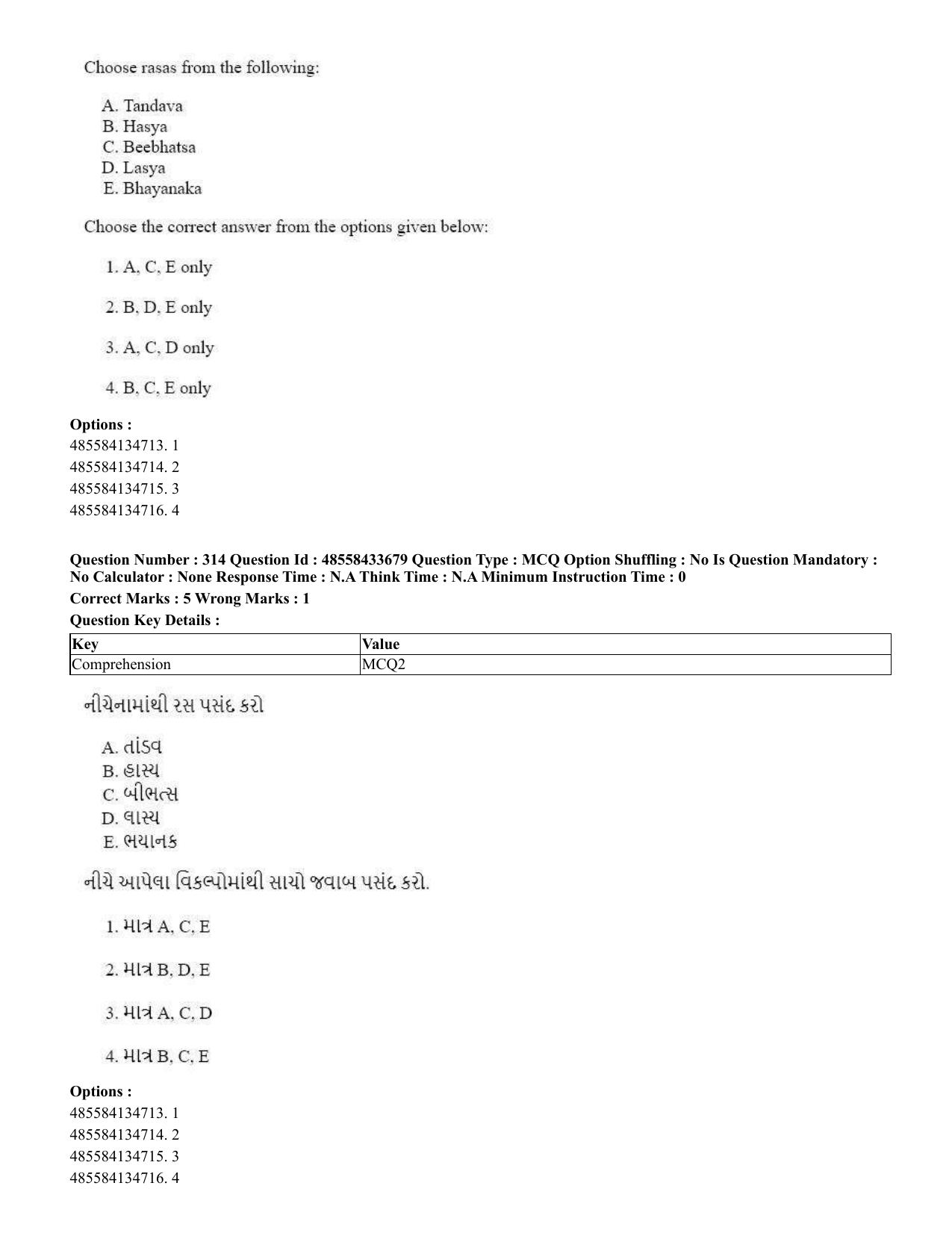 CUET 2023 English Gujarati Shift 1 Question Papers - 18 June 2023 - Page 291