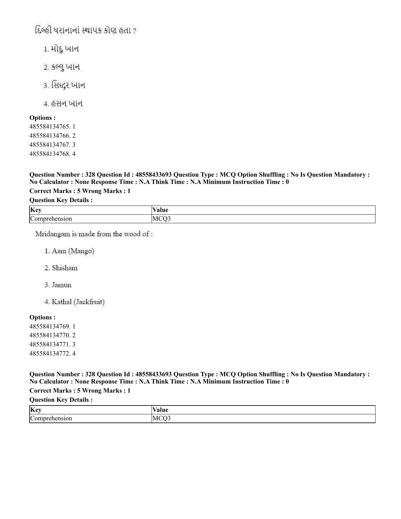 CUET 2023 English Gujarati Shift 1 Question Papers - 18 June 2023 - Page 307