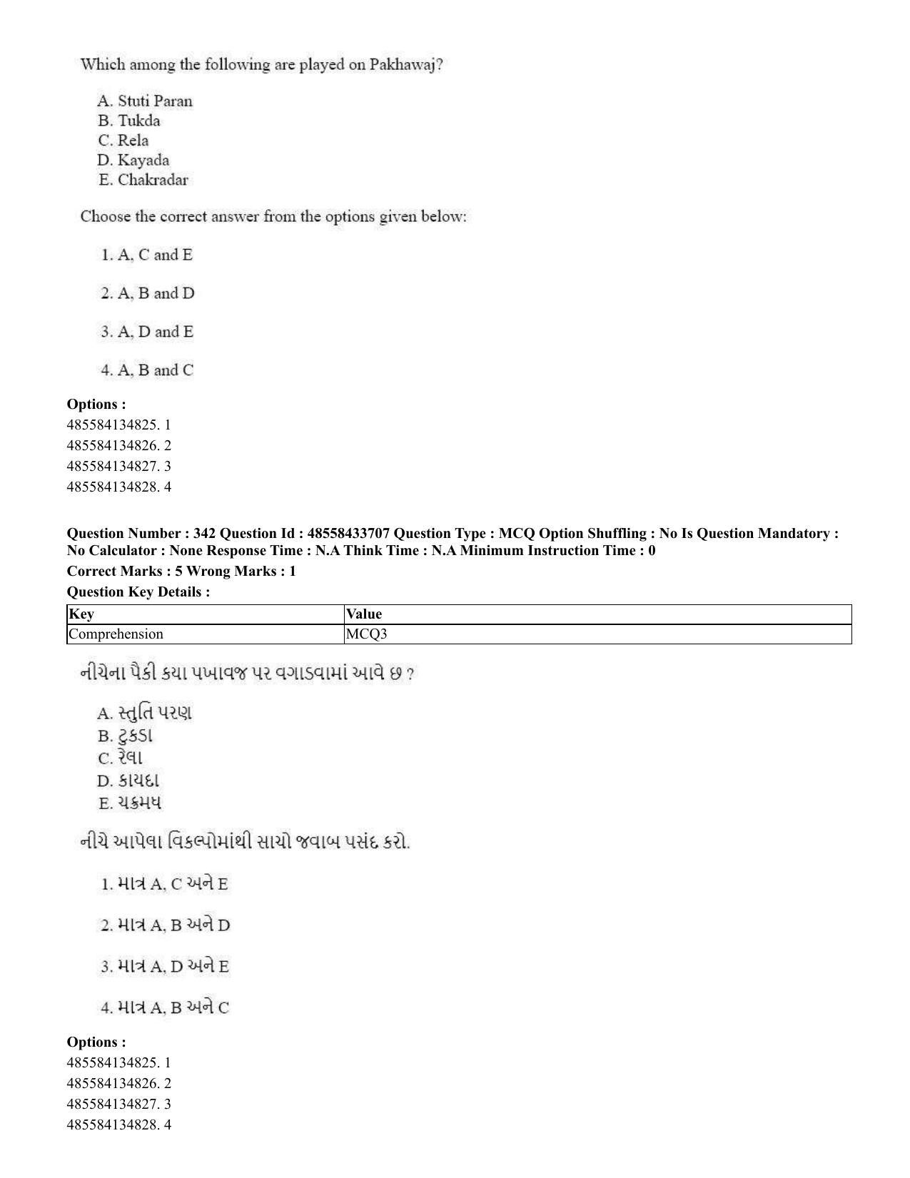 CUET 2023 English Gujarati Shift 1 Question Papers - 18 June 2023 - Page 322