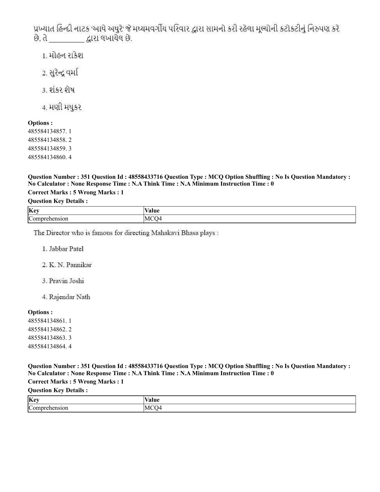 CUET 2023 English Gujarati Shift 1 Question Papers - 18 June 2023 - Page 332