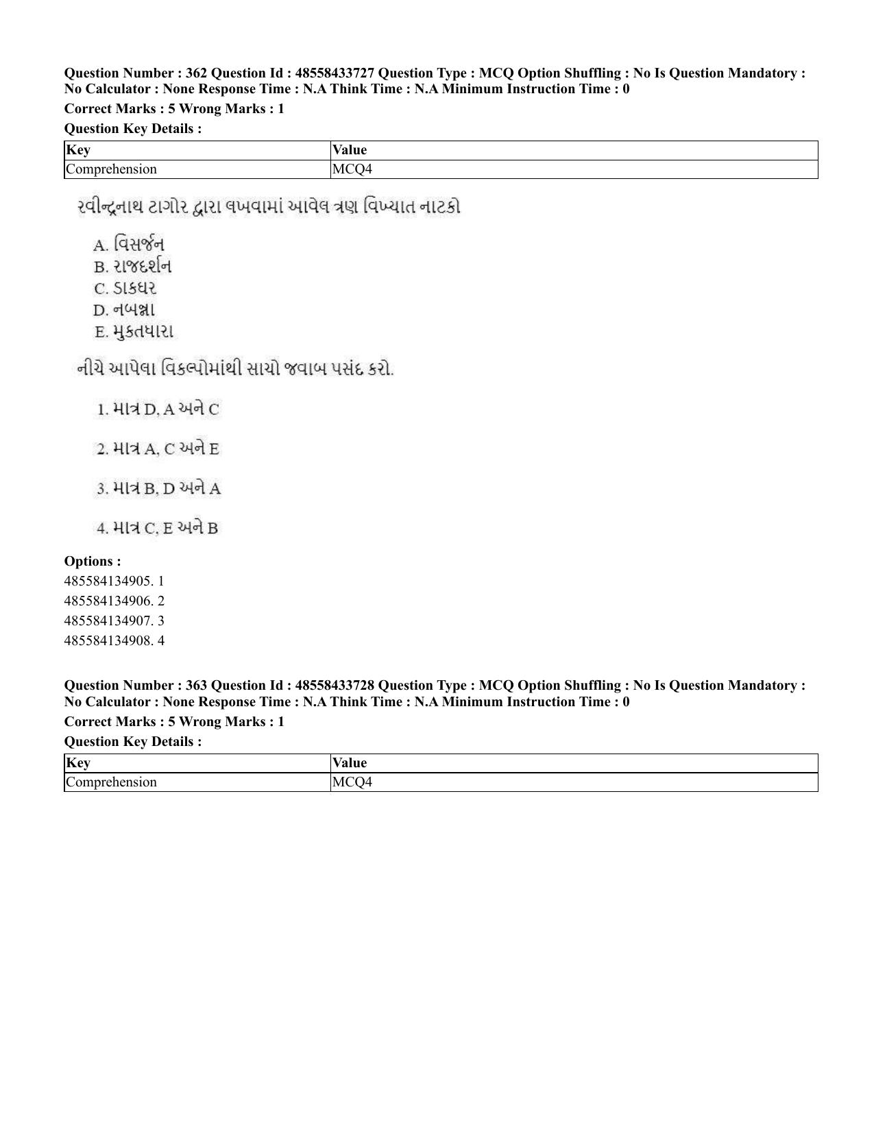 CUET 2023 English Gujarati Shift 1 Question Papers - 18 June 2023 - Page 344
