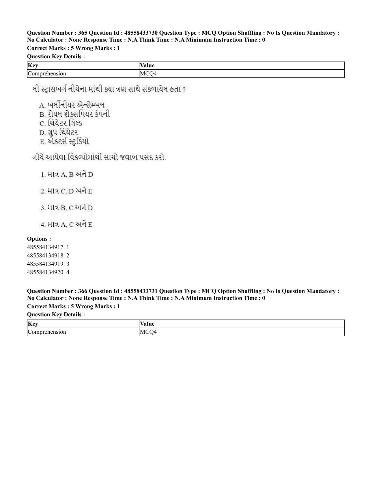CUET 2023 English Gujarati Shift 1 Question Papers - 18 June 2023 - Page 348