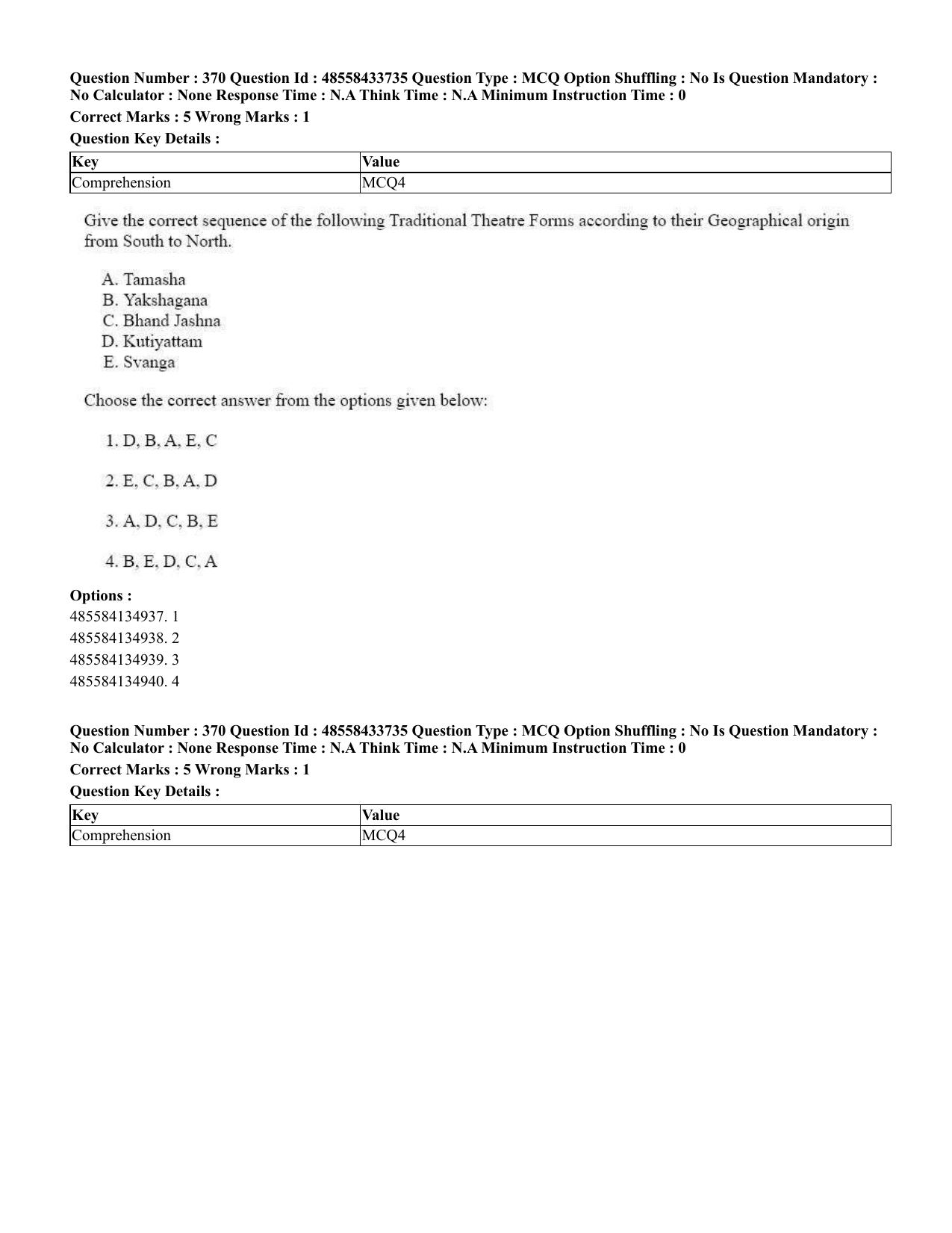 CUET 2023 English Gujarati Shift 1 Question Papers - 18 June 2023 - Page 354