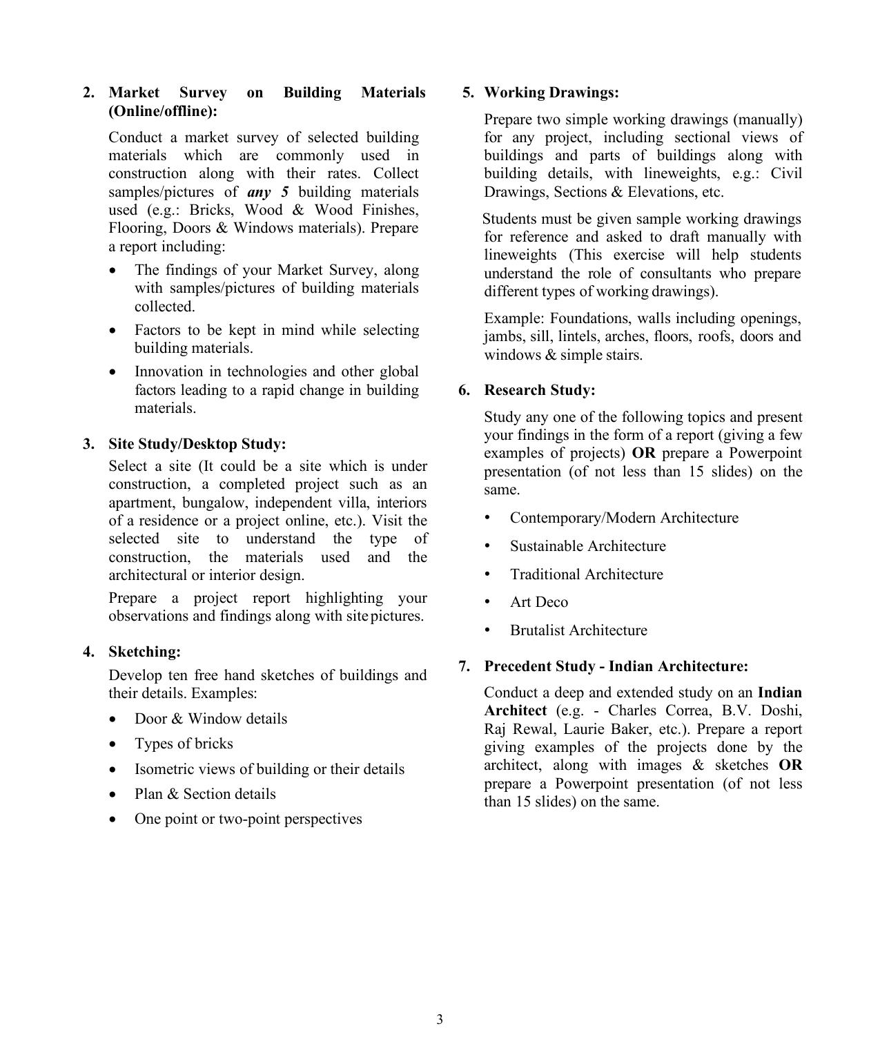 ISC Class XI & XII Geometrical & Building Drawing 2025 Syllabus - Page 3