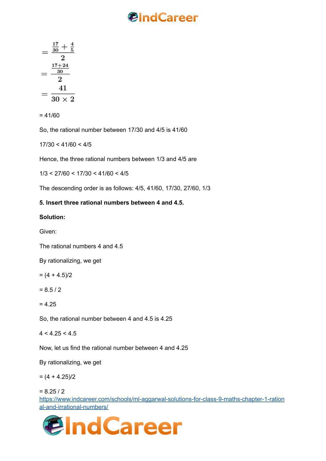 ML Aggarwal Solutions for Class 9 Maths Chapter 1- Rational and Irrational Numbers - Page 7
