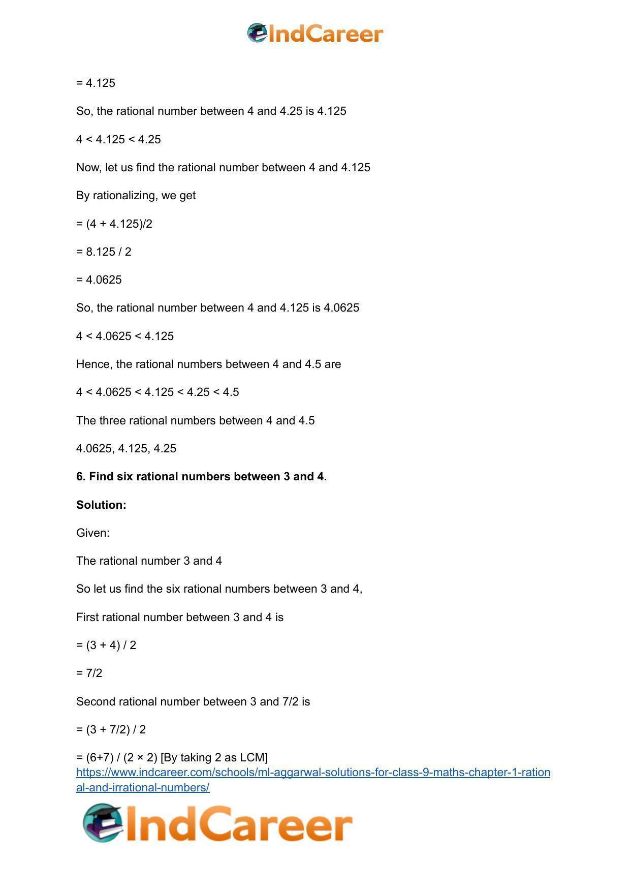 ML Aggarwal Solutions for Class 9 Maths Chapter 1- Rational and Irrational Numbers - Page 8