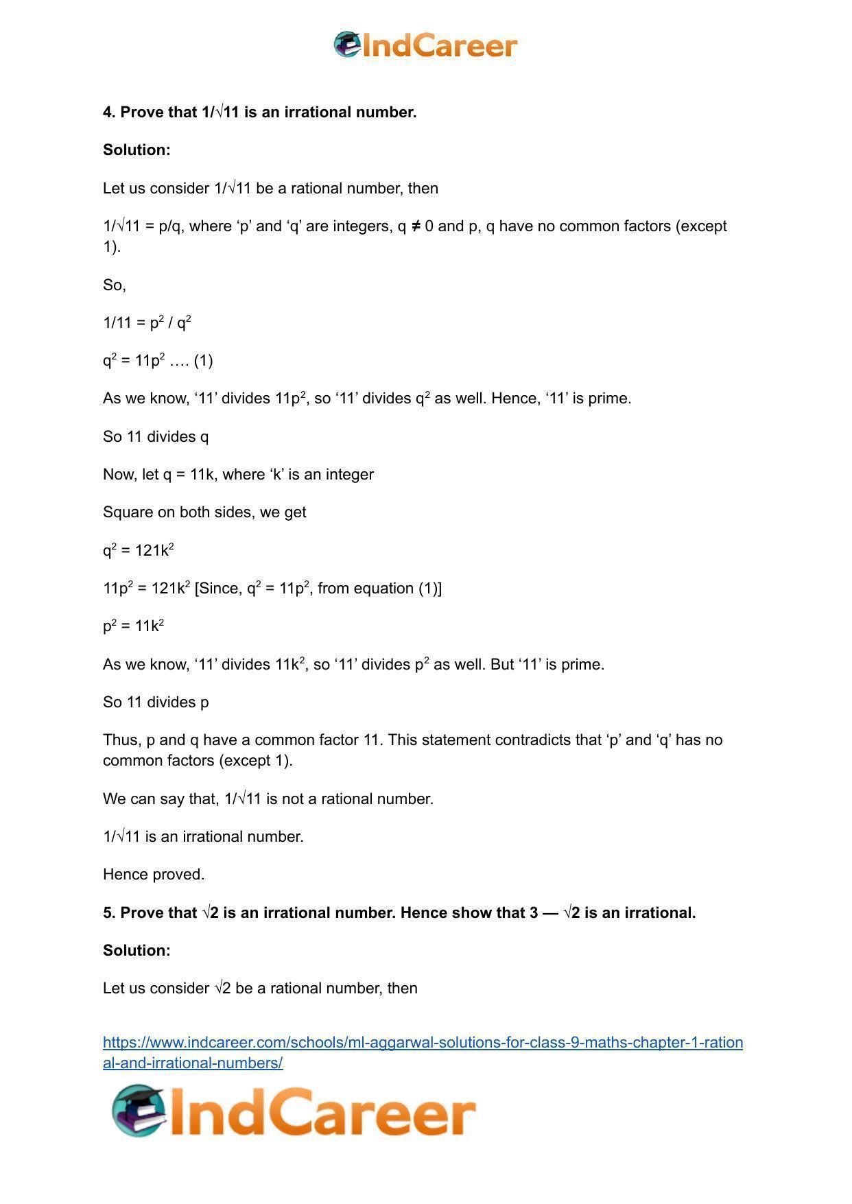ML Aggarwal Solutions for Class 9 Maths Chapter 1- Rational and Irrational Numbers - Page 14
