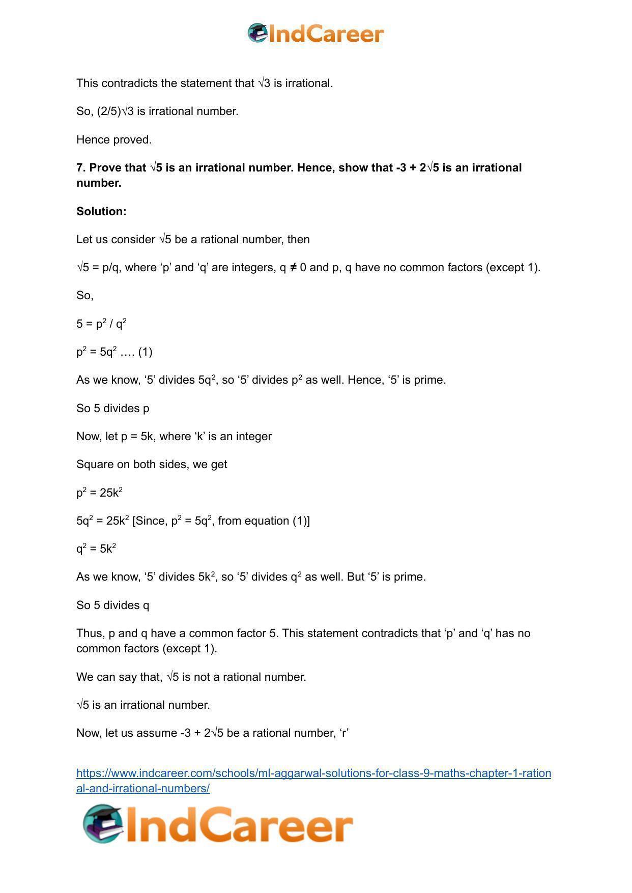 ML Aggarwal Solutions for Class 9 Maths Chapter 1- Rational and Irrational Numbers - Page 17