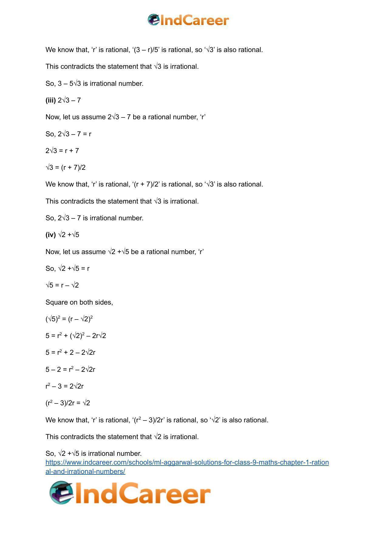 ML Aggarwal Solutions for Class 9 Maths Chapter 1- Rational and Irrational Numbers - Page 19