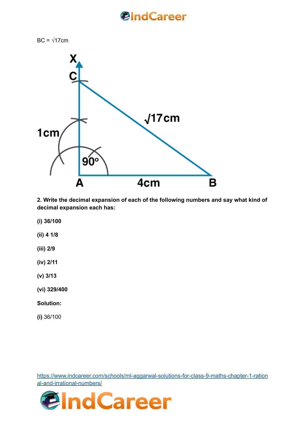 ML Aggarwal Solutions for Class 9 Maths Chapter 1- Rational and Irrational Numbers - Page 21