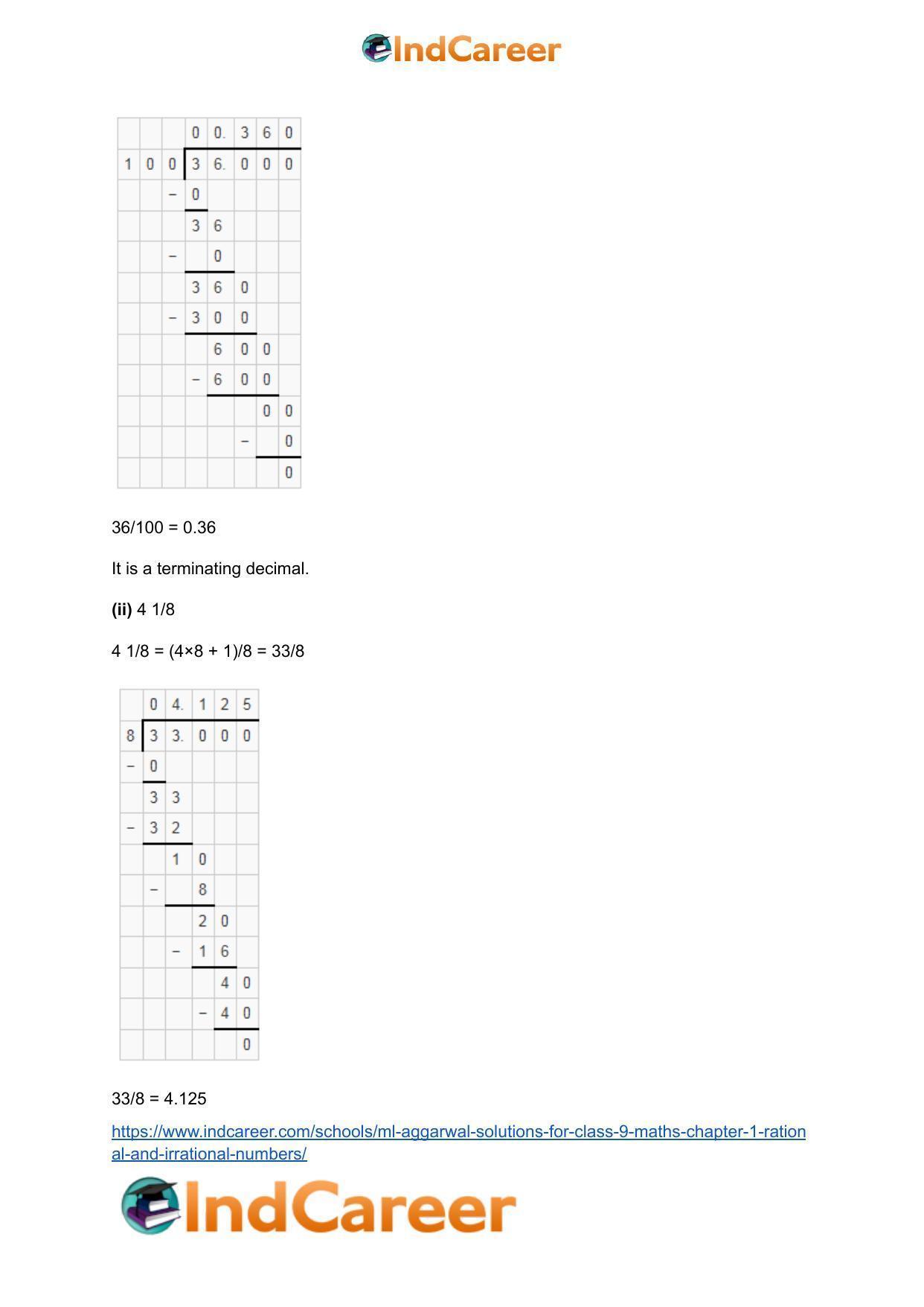 ML Aggarwal Solutions for Class 9 Maths Chapter 1- Rational and Irrational Numbers - Page 22