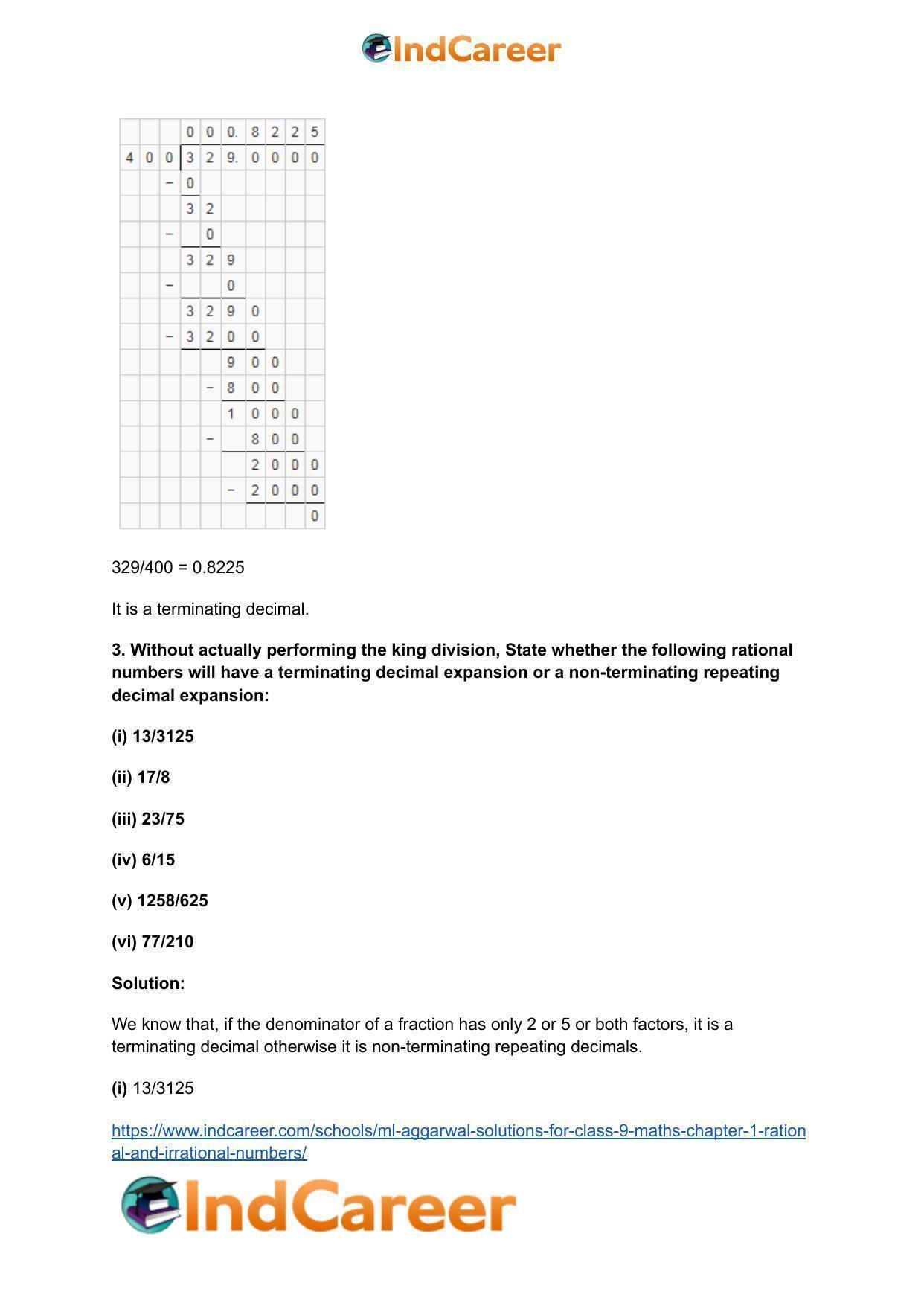 ML Aggarwal Solutions for Class 9 Maths Chapter 1- Rational and Irrational Numbers - Page 25