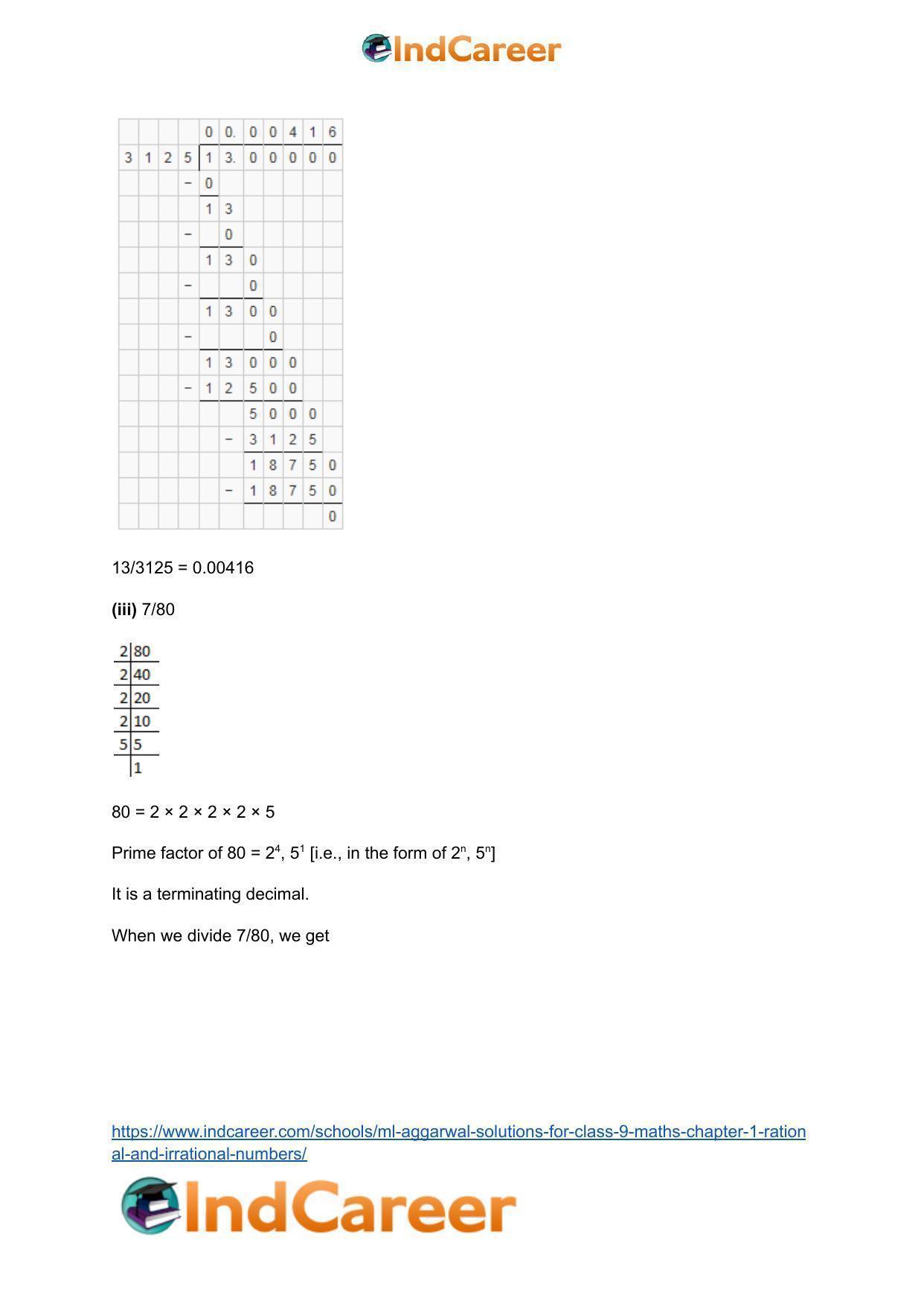 ML Aggarwal Solutions for Class 9 Maths Chapter 1- Rational and Irrational Numbers - Page 30