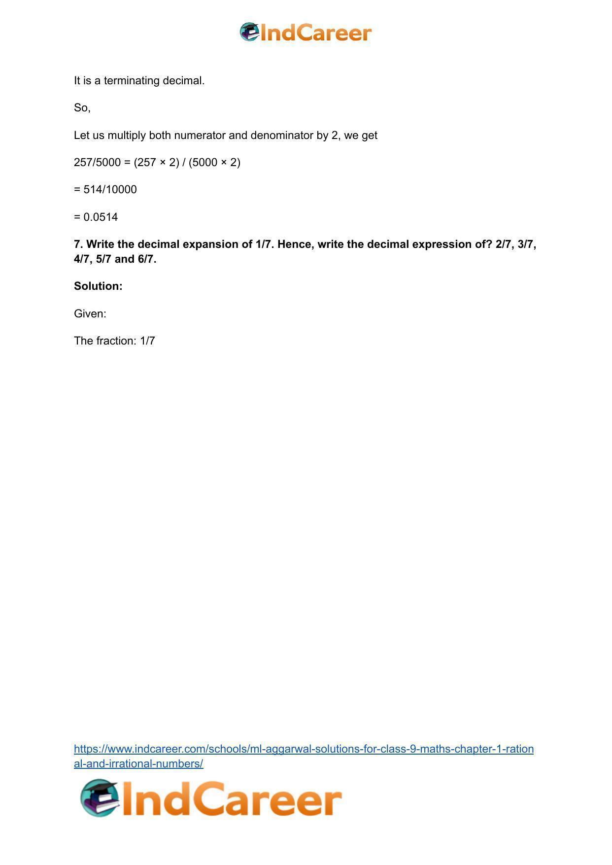ML Aggarwal Solutions for Class 9 Maths Chapter 1- Rational and Irrational Numbers - Page 34
