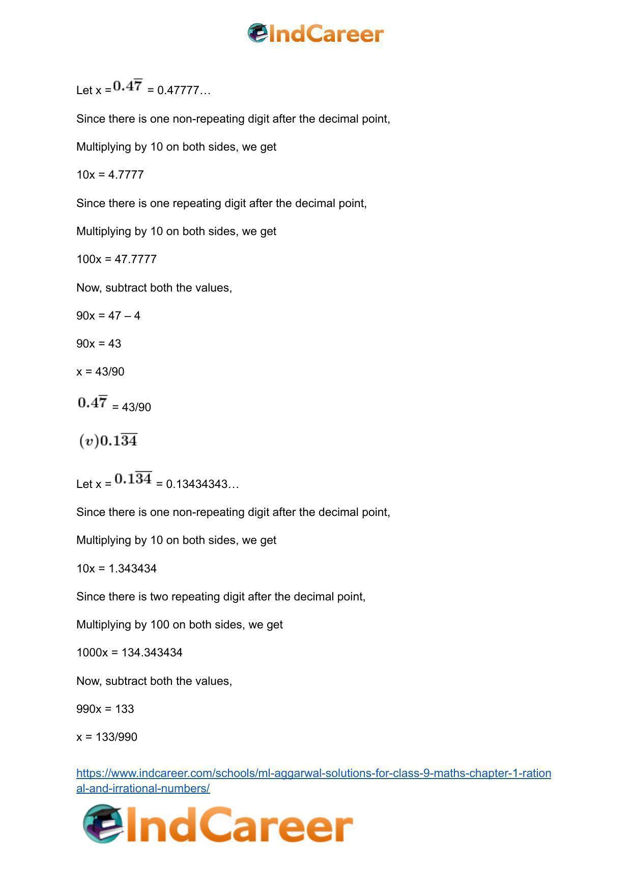 ML Aggarwal Solutions for Class 9 Maths Chapter 1- Rational and Irrational Numbers - Page 38