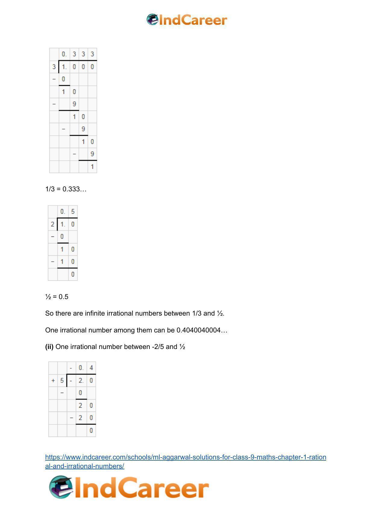 ML Aggarwal Solutions for Class 9 Maths Chapter 1- Rational and Irrational Numbers - Page 43