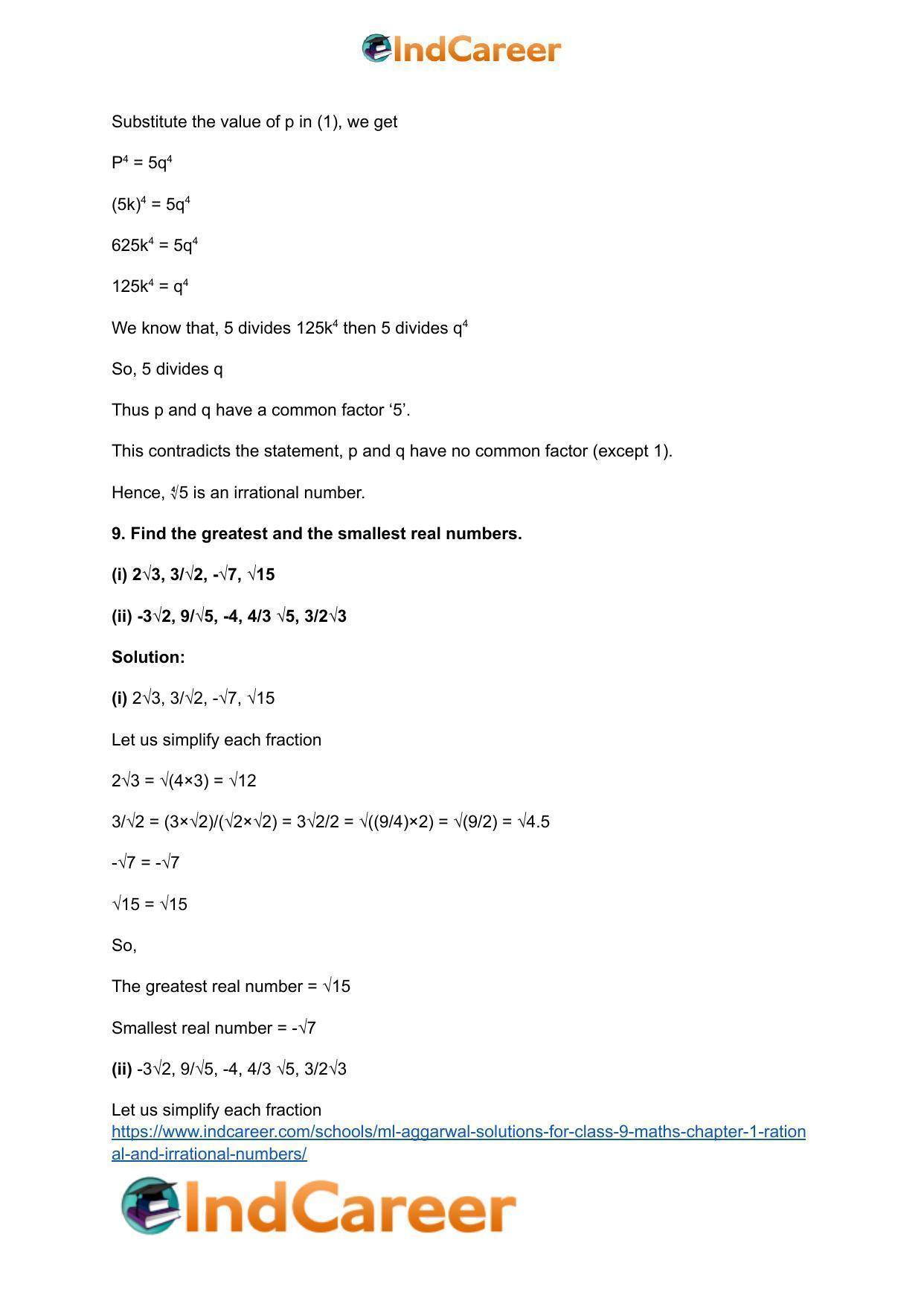 ML Aggarwal Solutions for Class 9 Maths Chapter 1- Rational and Irrational Numbers - Page 58