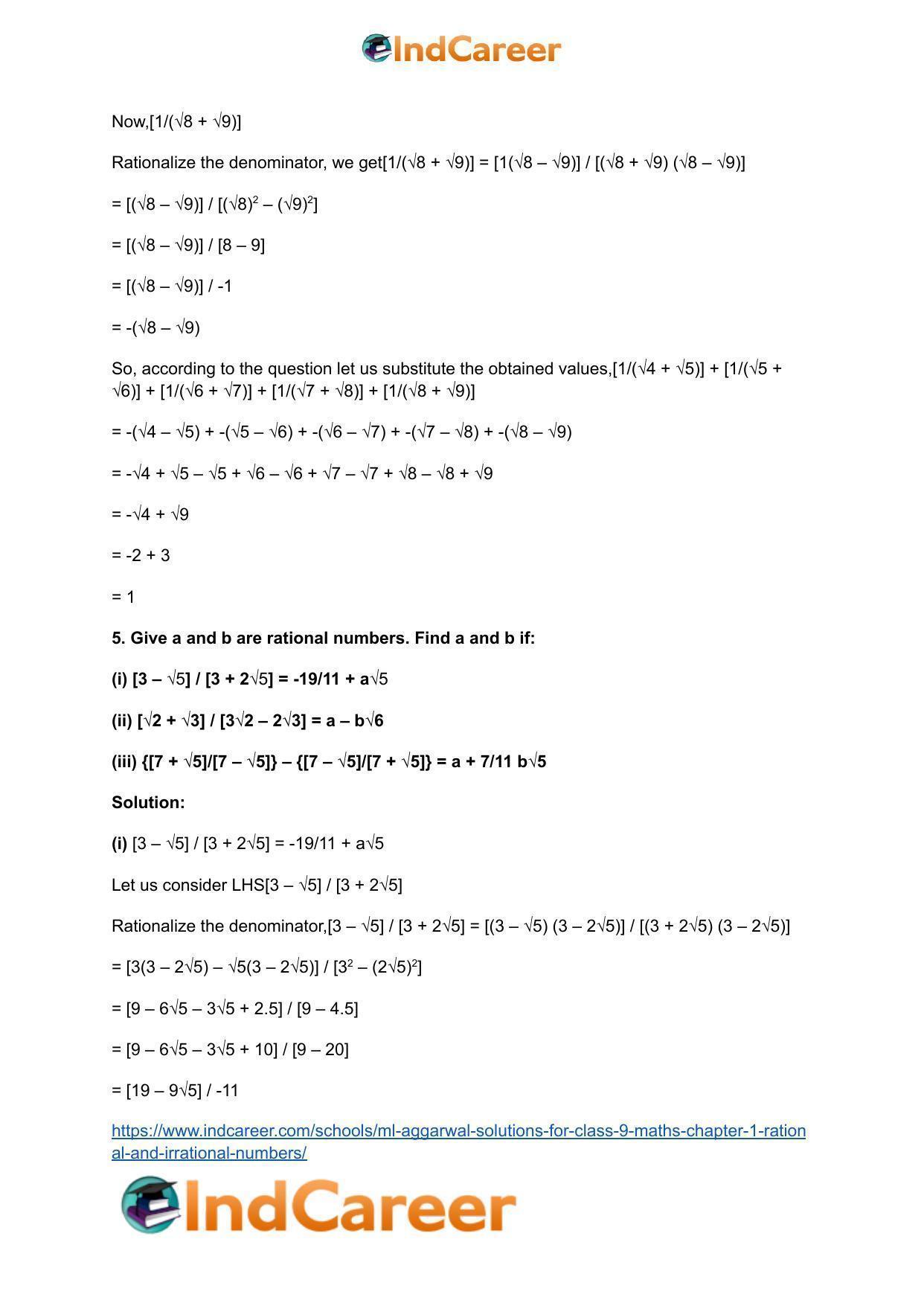 ML Aggarwal Solutions for Class 9 Maths Chapter 1- Rational and Irrational Numbers - Page 68