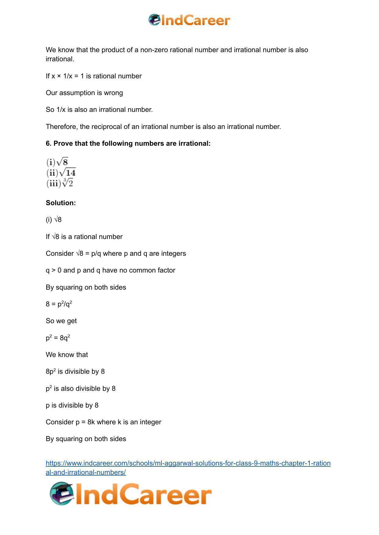 ML Aggarwal Solutions for Class 9 Maths Chapter 1- Rational and Irrational Numbers - Page 81