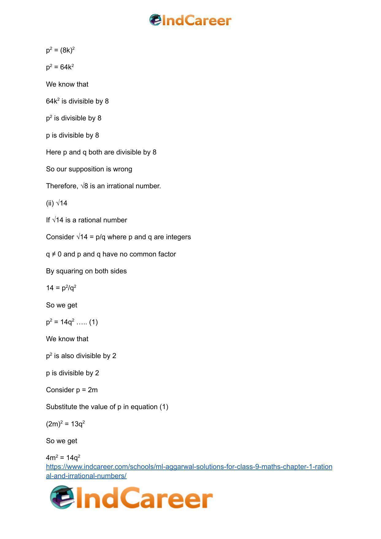 ML Aggarwal Solutions for Class 9 Maths Chapter 1- Rational and Irrational Numbers - Page 82