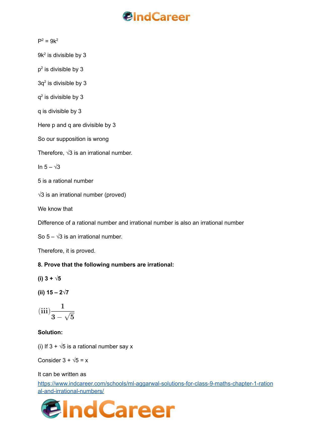 ML Aggarwal Solutions for Class 9 Maths Chapter 1- Rational and Irrational Numbers - Page 85