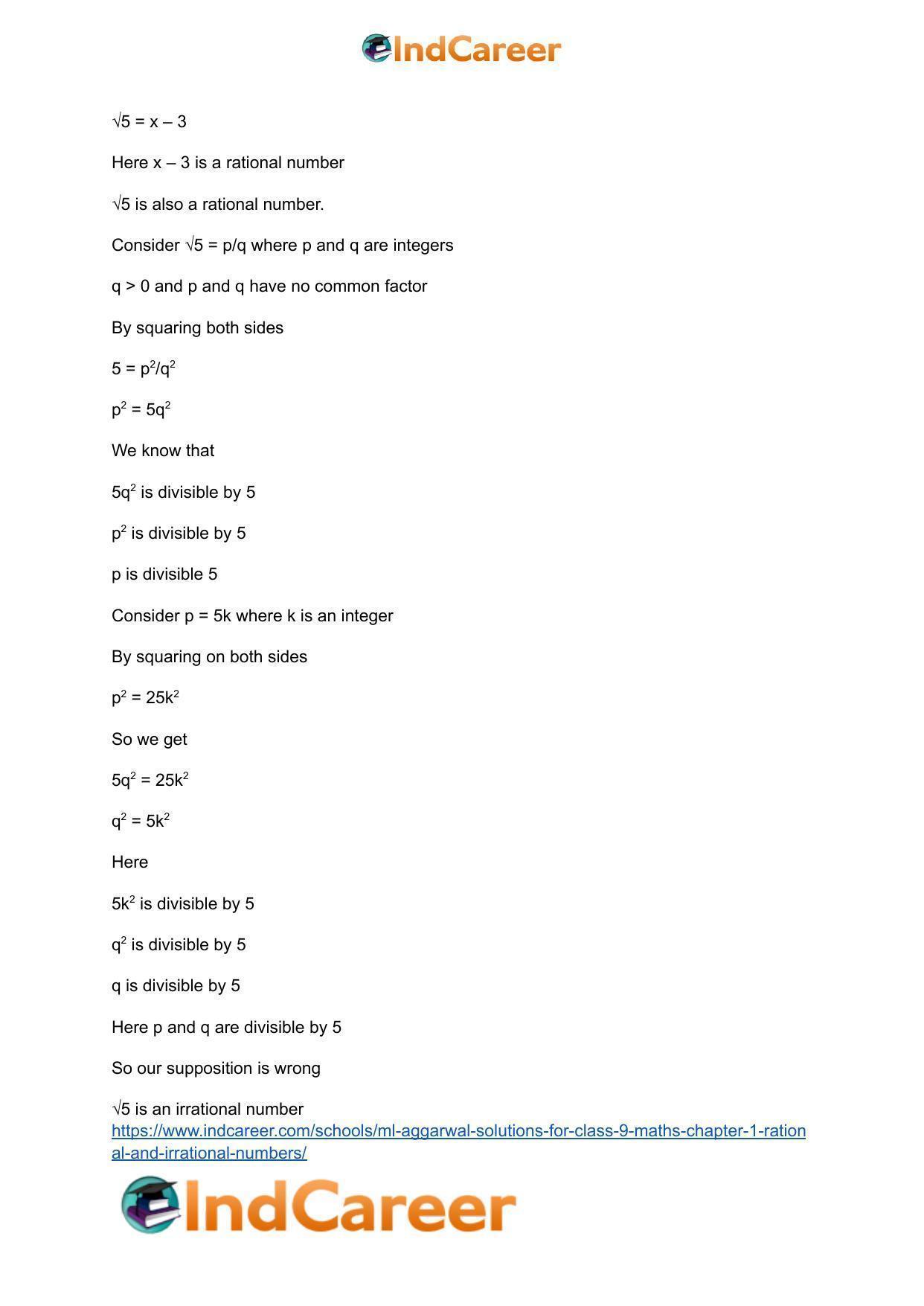 ML Aggarwal Solutions for Class 9 Maths Chapter 1- Rational and Irrational Numbers - Page 86