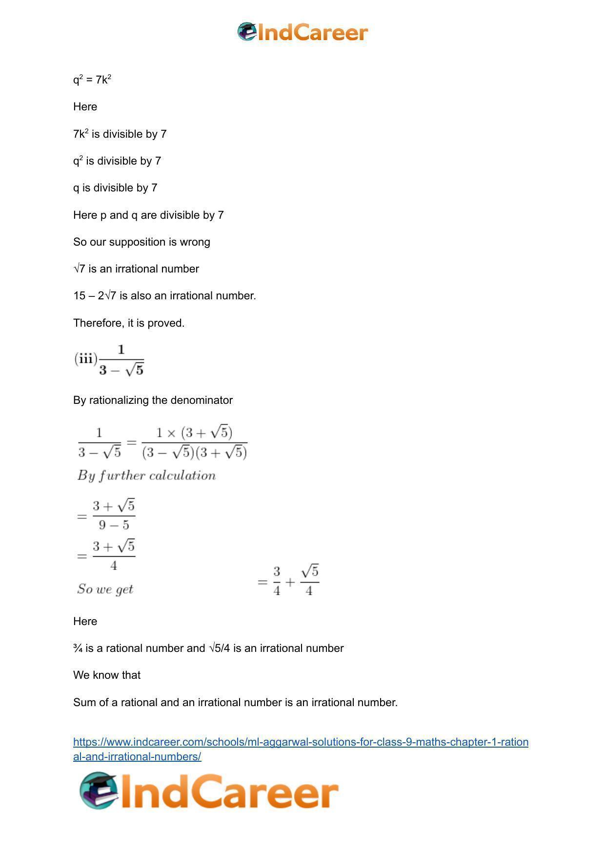 ML Aggarwal Solutions for Class 9 Maths Chapter 1- Rational and Irrational Numbers - Page 88