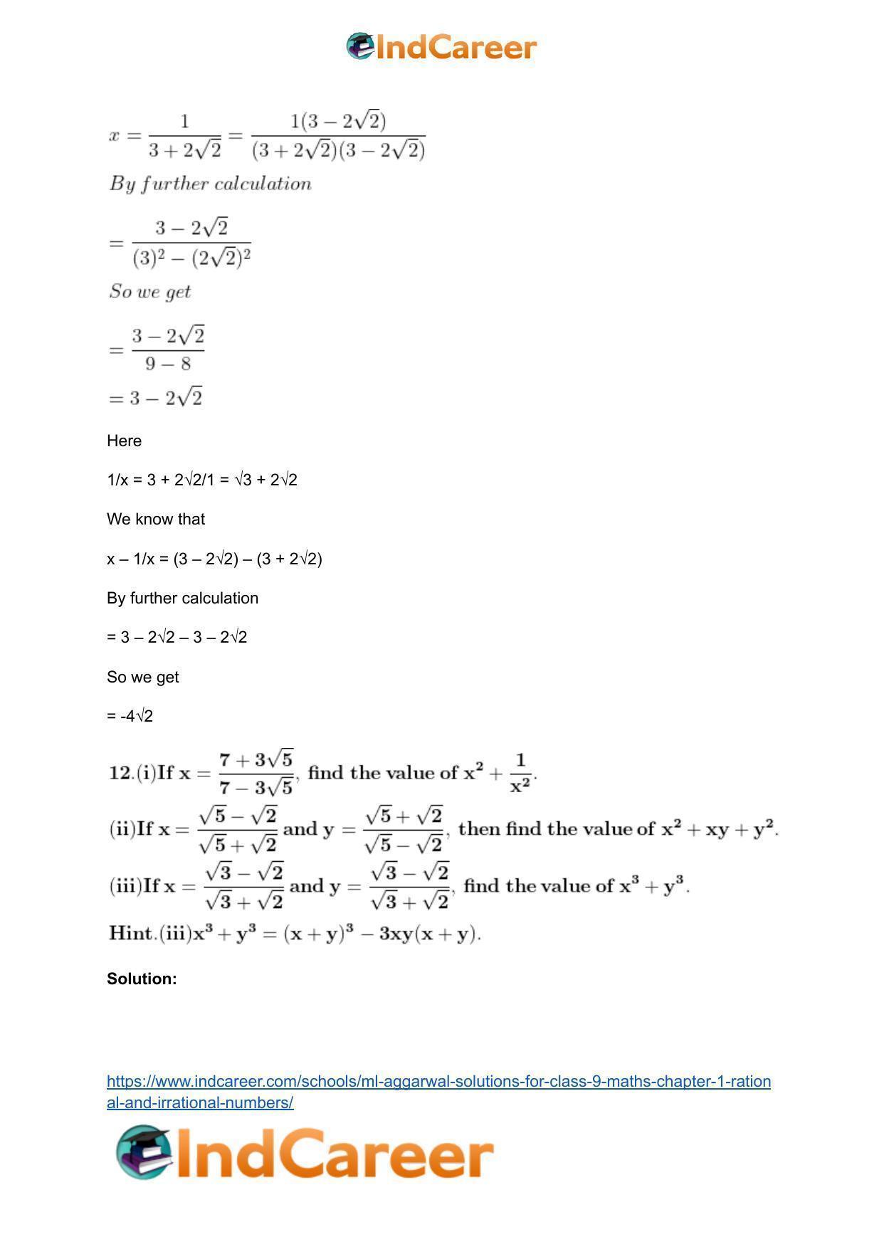 ML Aggarwal Solutions for Class 9 Maths Chapter 1- Rational and Irrational Numbers - Page 94