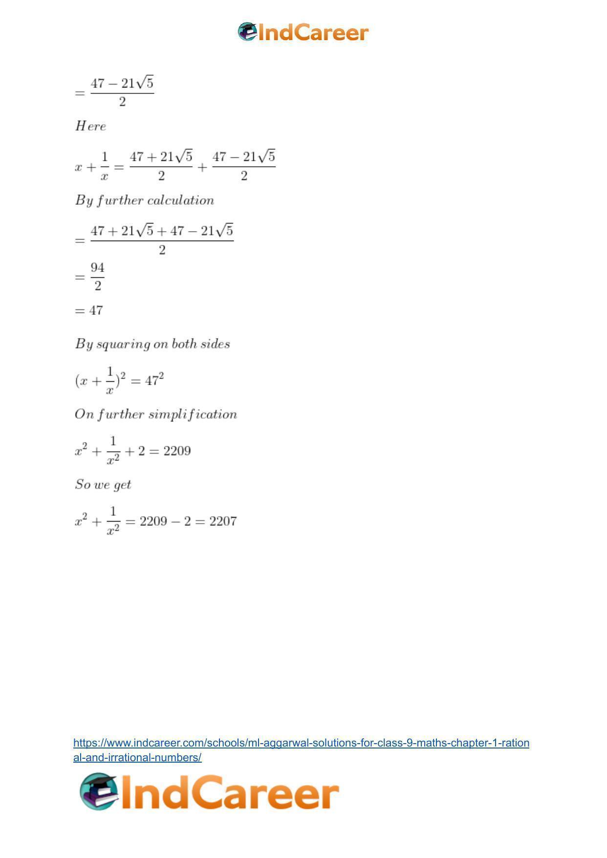 ML Aggarwal Solutions for Class 9 Maths Chapter 1- Rational and Irrational Numbers - Page 96