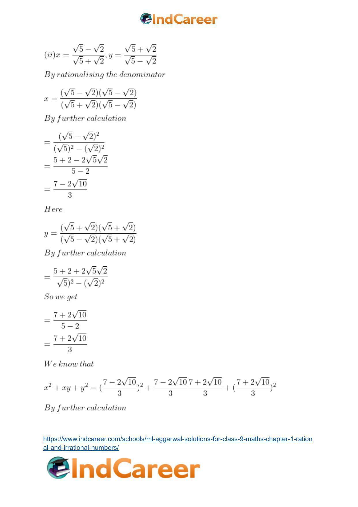 ML Aggarwal Solutions for Class 9 Maths Chapter 1- Rational and Irrational Numbers - Page 97