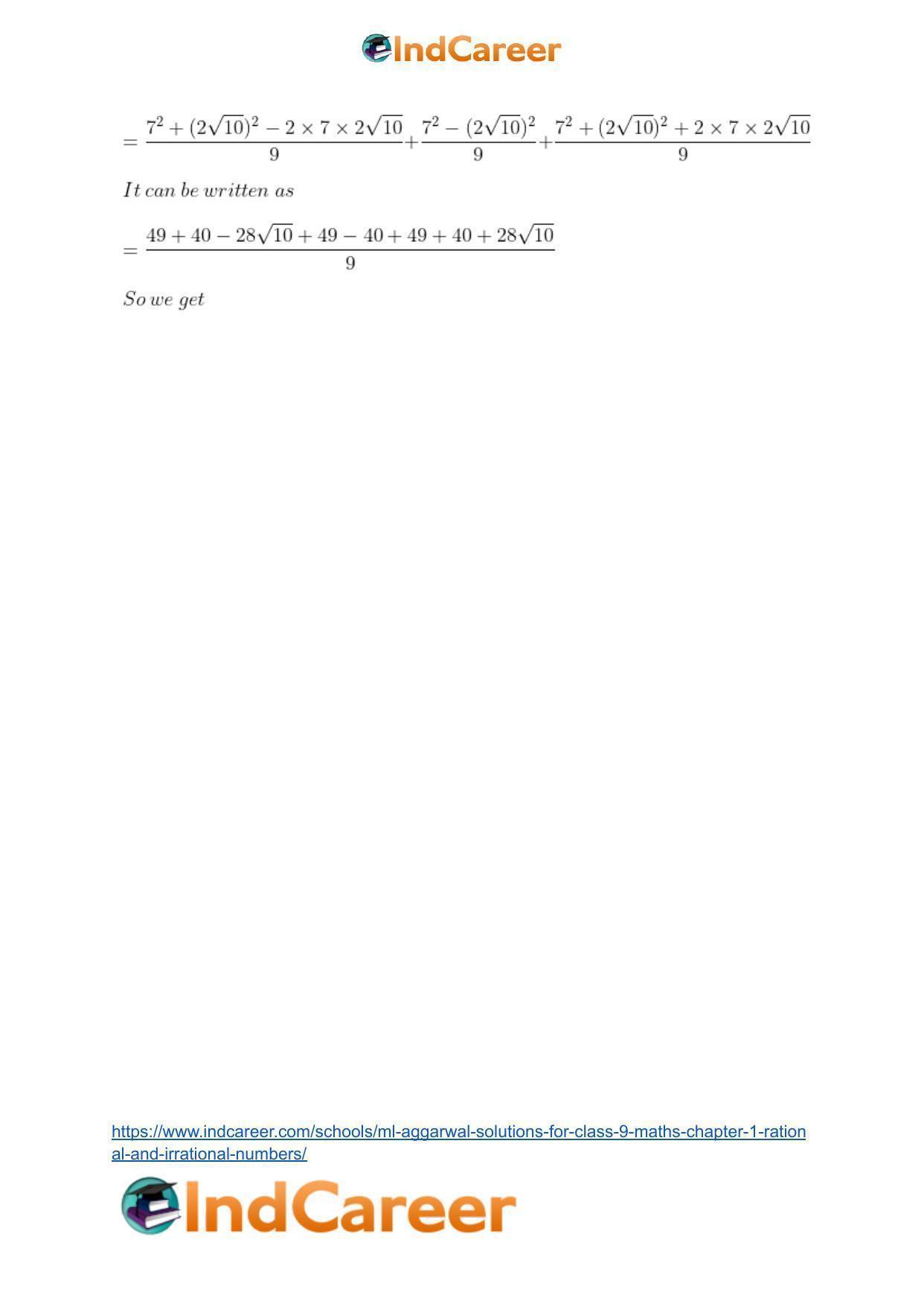 ML Aggarwal Solutions for Class 9 Maths Chapter 1- Rational and Irrational Numbers - Page 98